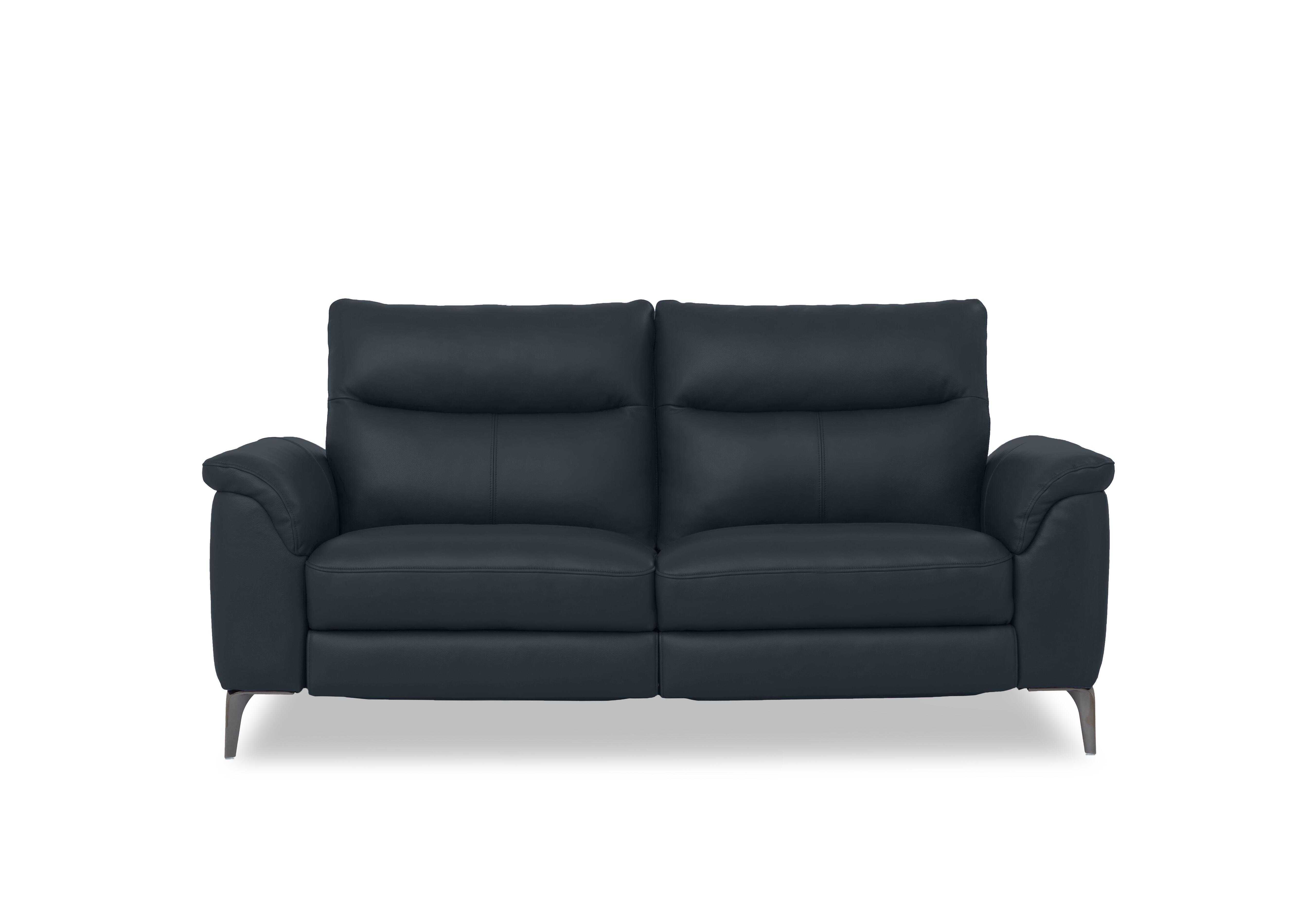 Morgan Leather 3 Seater Sofa in Oslo Navy Cat-40/24 on Furniture Village