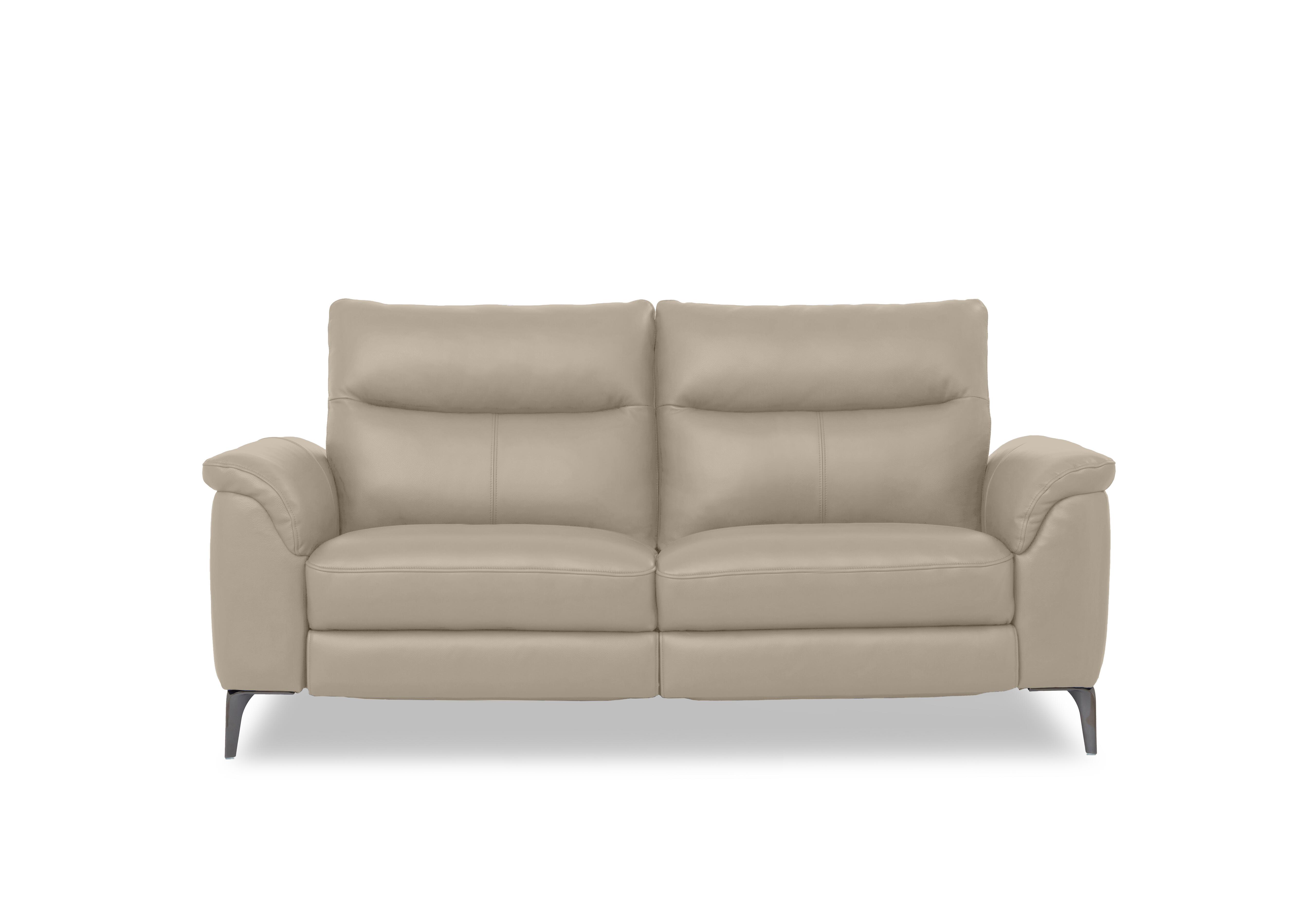 Morgan Leather 3 Seater Sofa in Oslo Oyster Cat-40/08 on Furniture Village