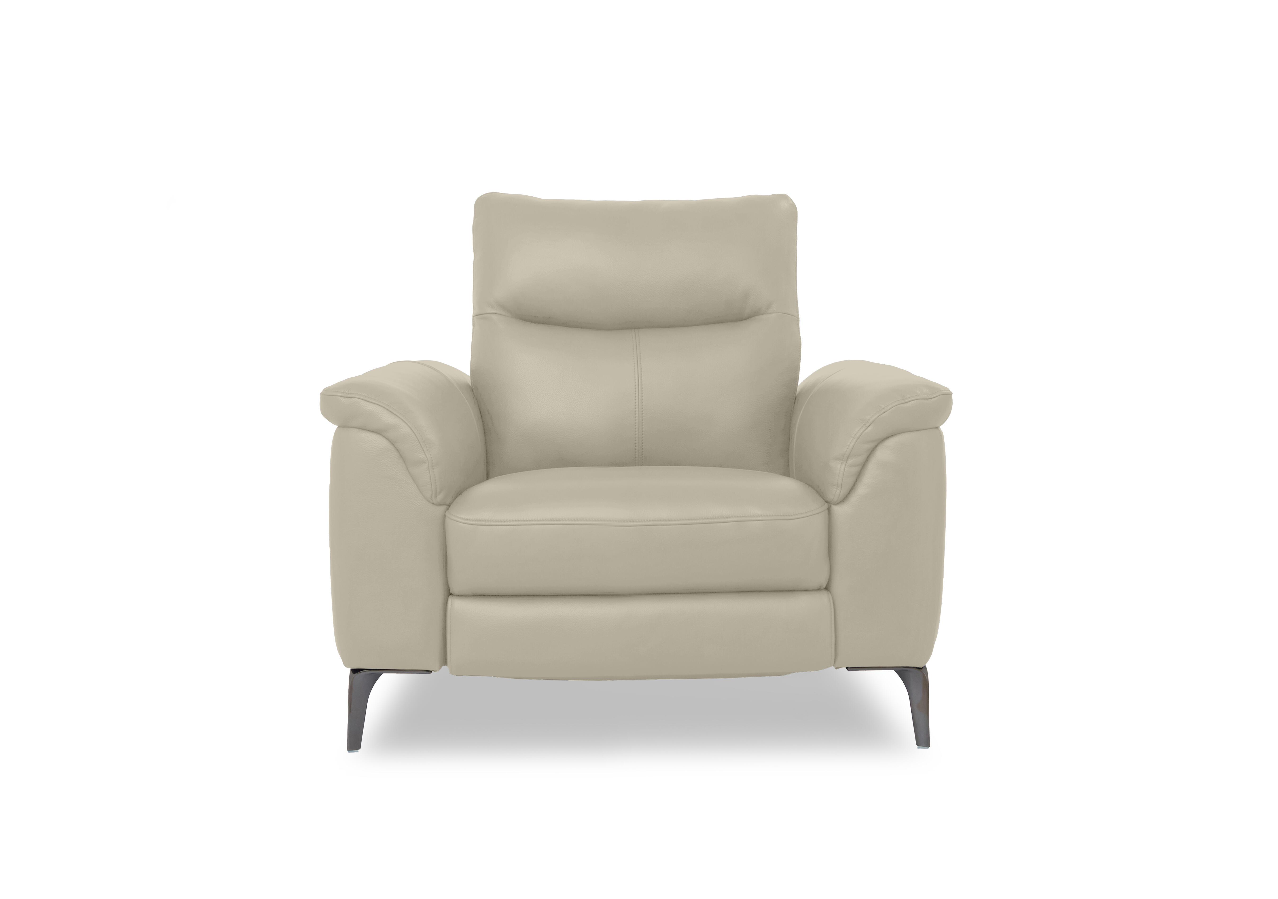 Morgan Leather Chair in Montana Bone China Cat-60/05 on Furniture Village