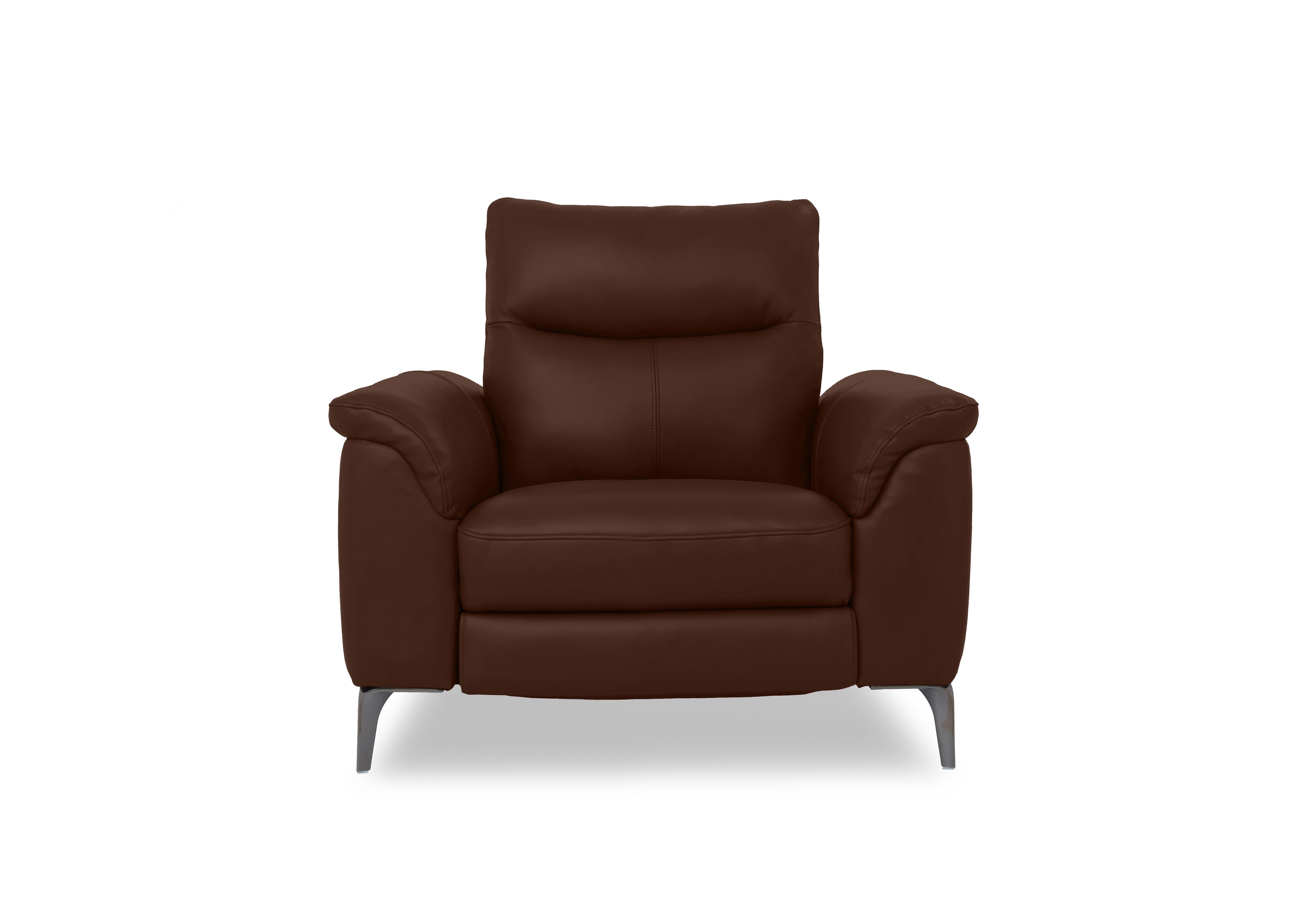 Morgan Leather Chair in Montana Chocolate Cat-60/08 on Furniture Village