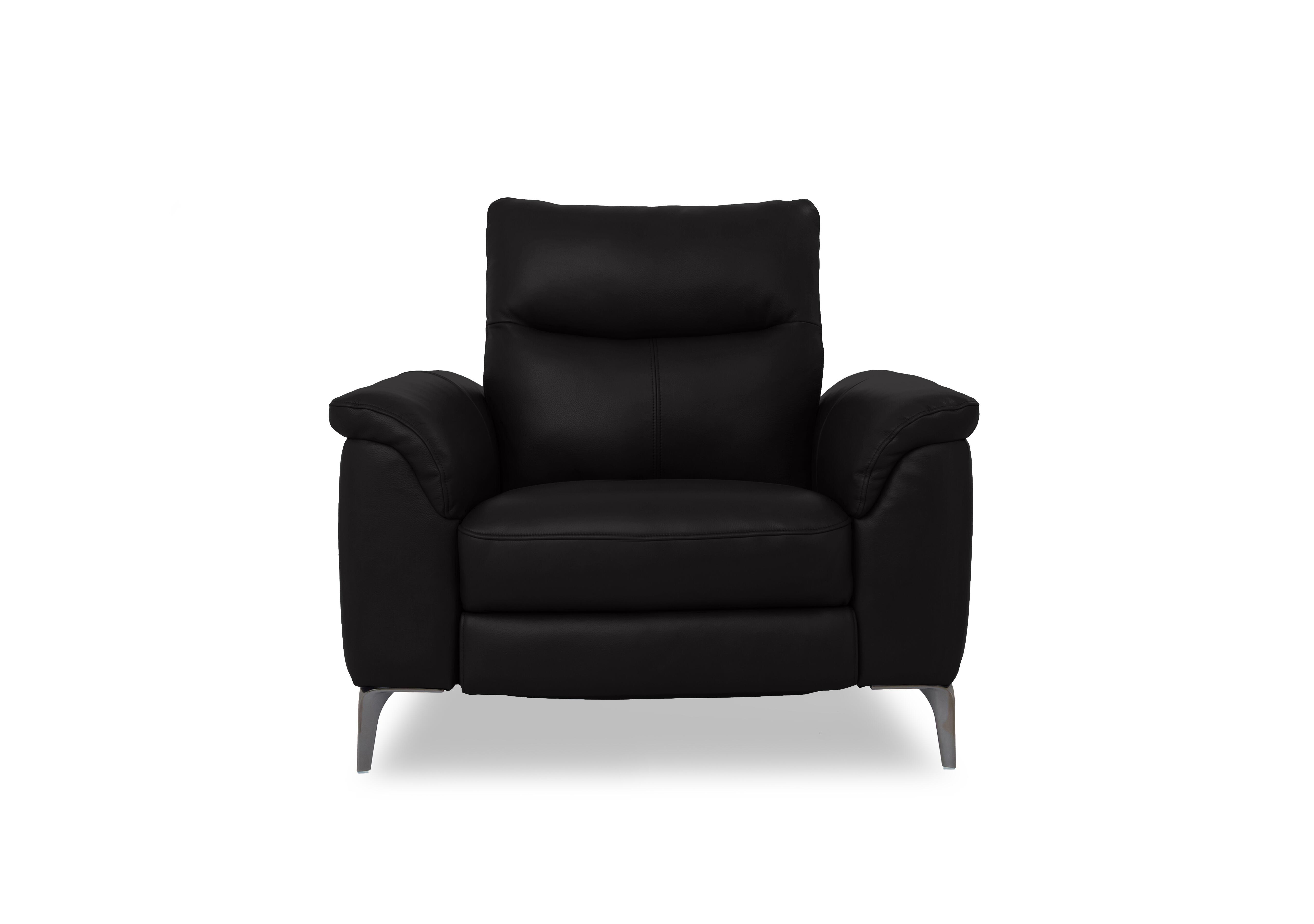 Morgan Leather Chair in Montana Jet Black Cat-60/22 on Furniture Village