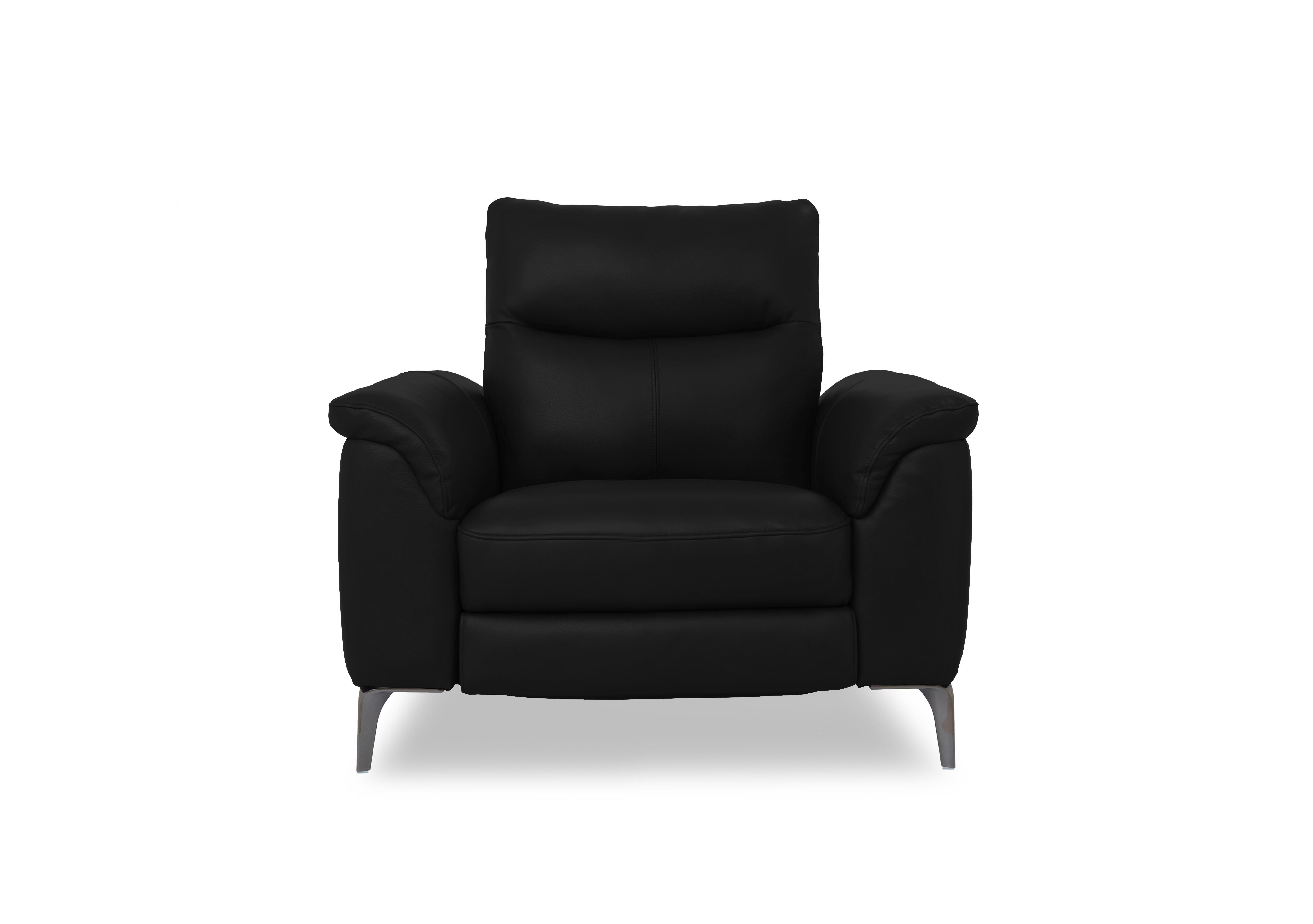 Morgan Leather Chair in Oslo Jet Black Cat-40/23 on Furniture Village