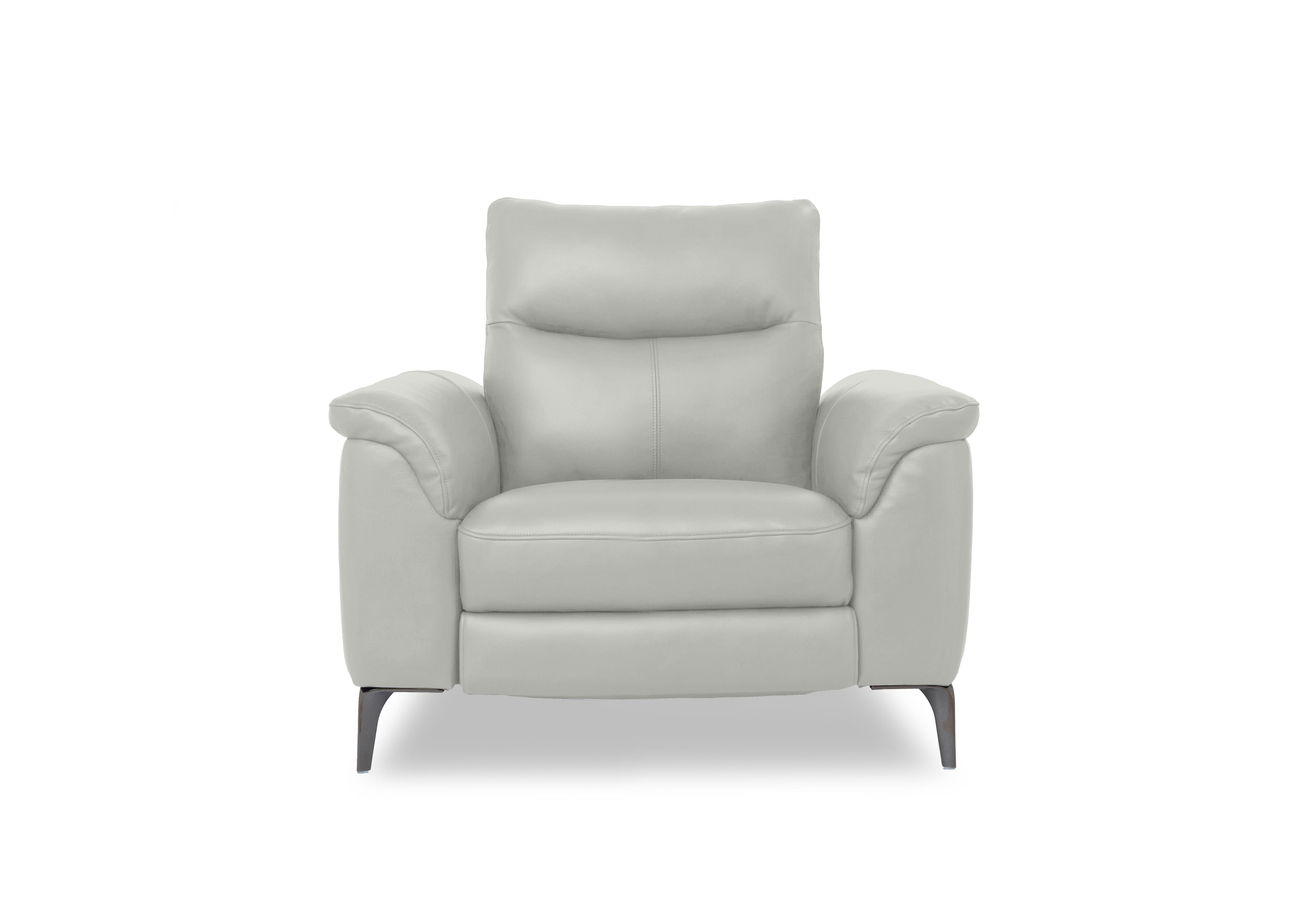 Morgan Leather Chair in Oslo Light Grey Cat-40/27 on Furniture Village