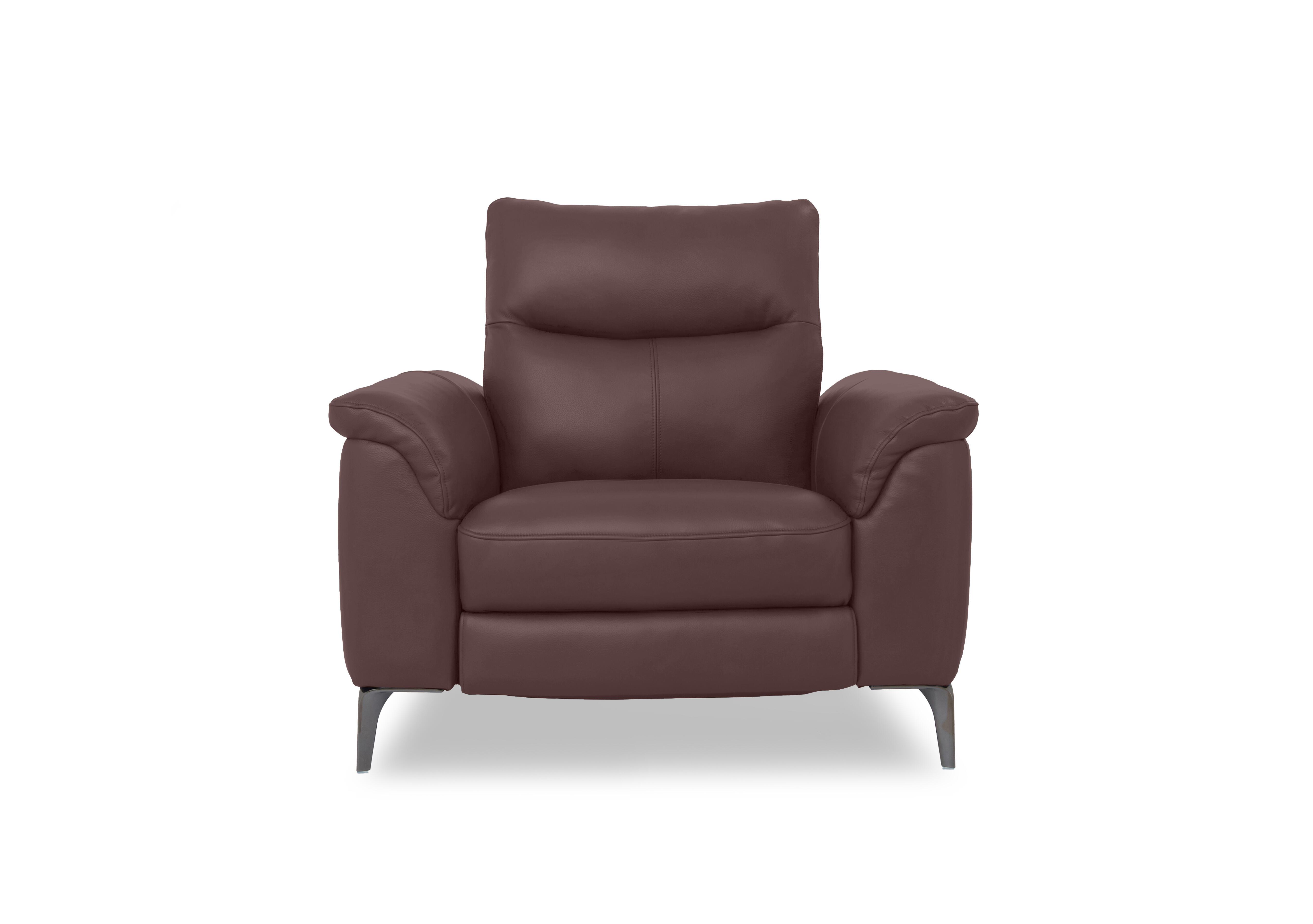 Morgan Leather Chair in Oslo Mulberry Cat-40/30 on Furniture Village