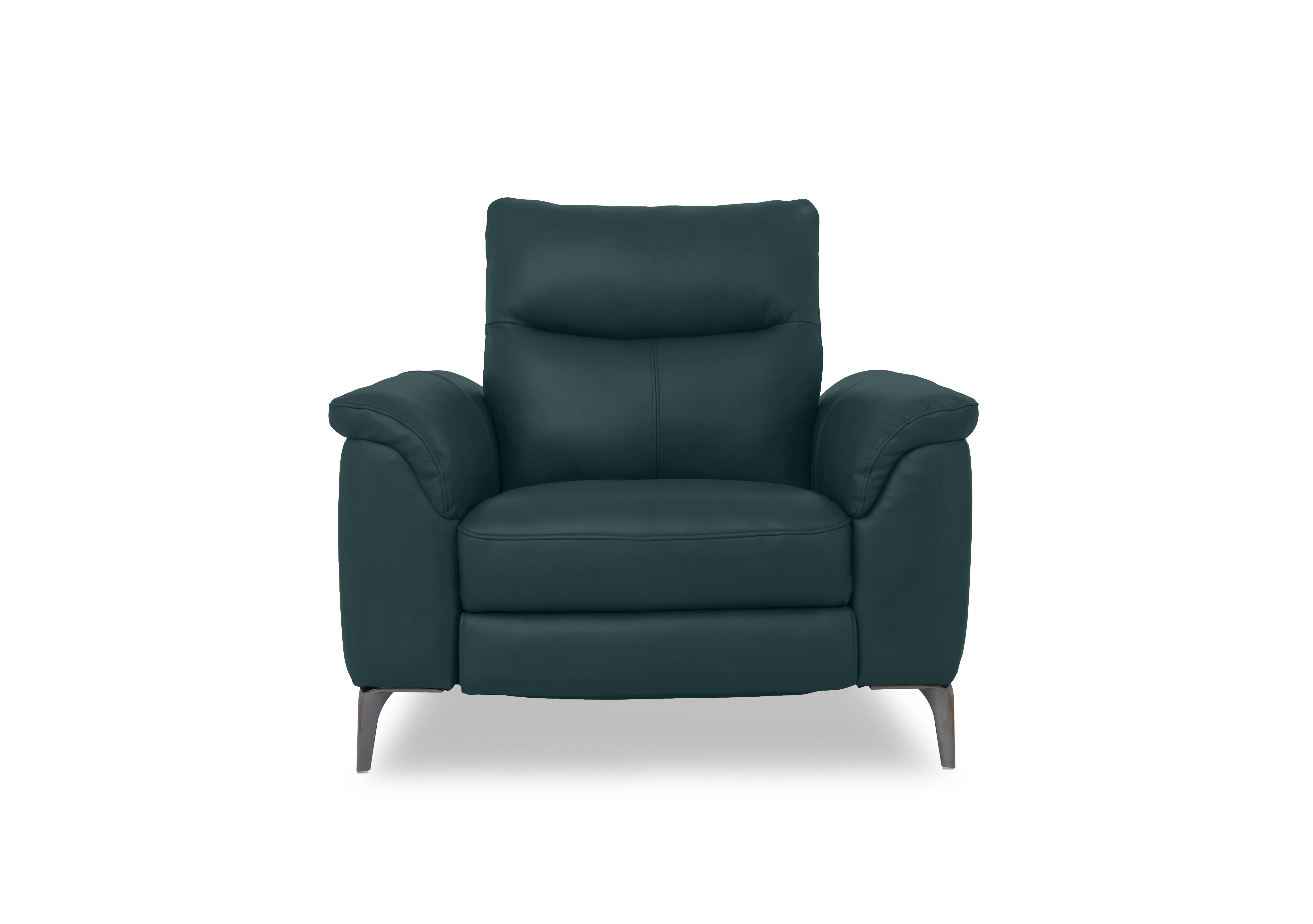 Morgan Leather Chair in Oslo Peacock Cat-40/09 on Furniture Village