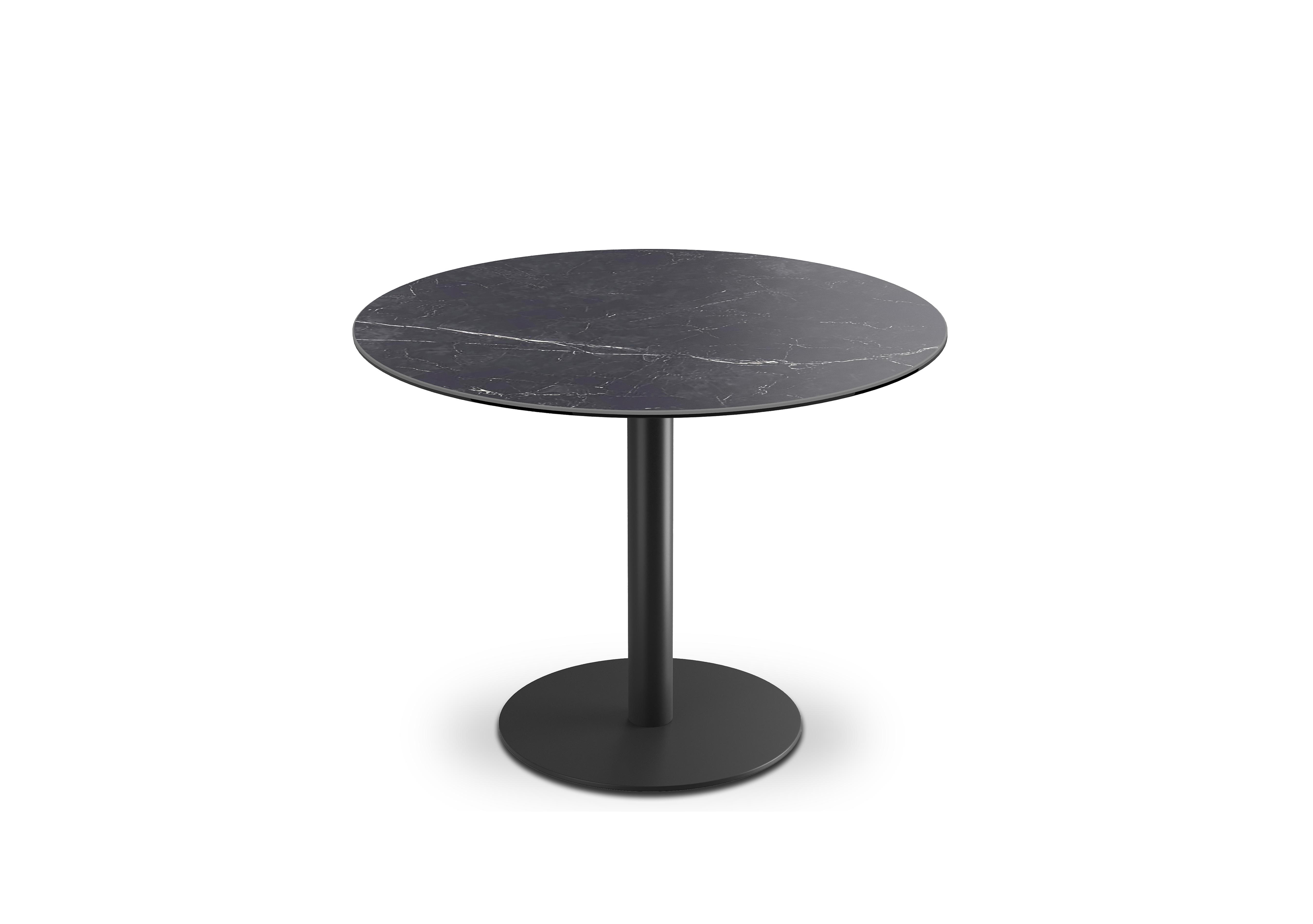 Pique Round Dining Table in Marquina Marble on Furniture Village