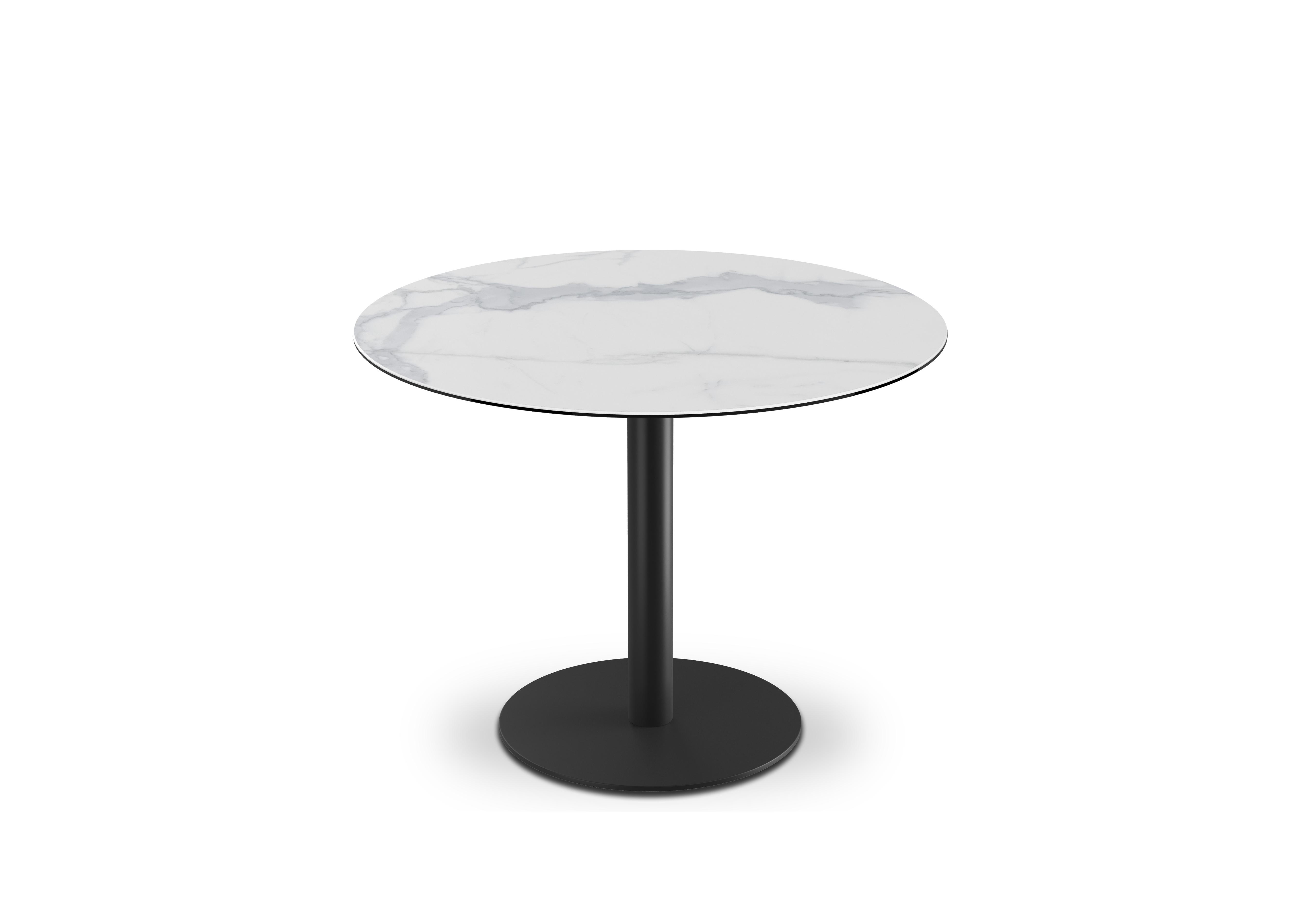 Pique Round Dining Table in Matt Marble on Furniture Village