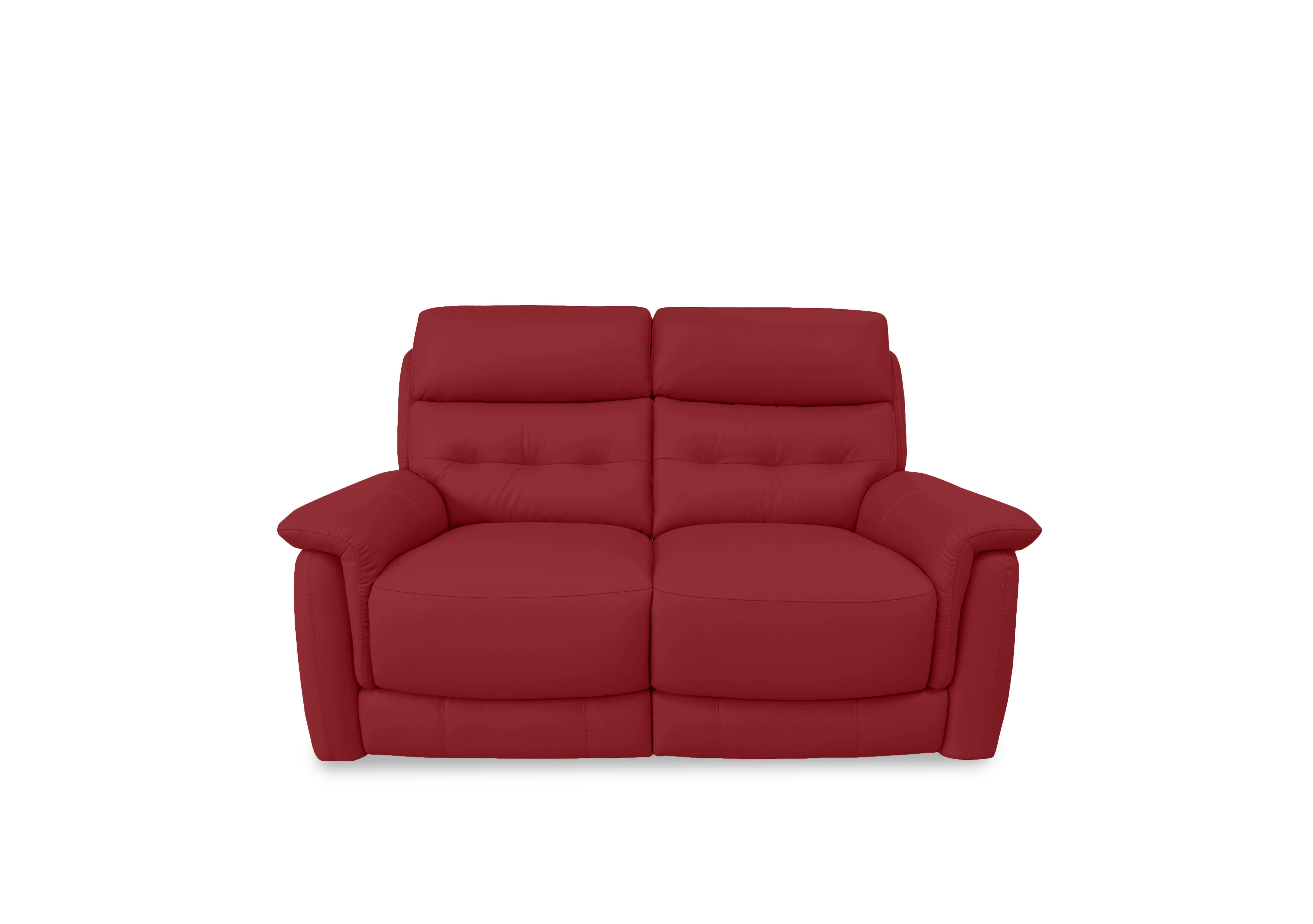 Springer Leather 2 Seater Sofa in Bv-0008 Pure Red on Furniture Village