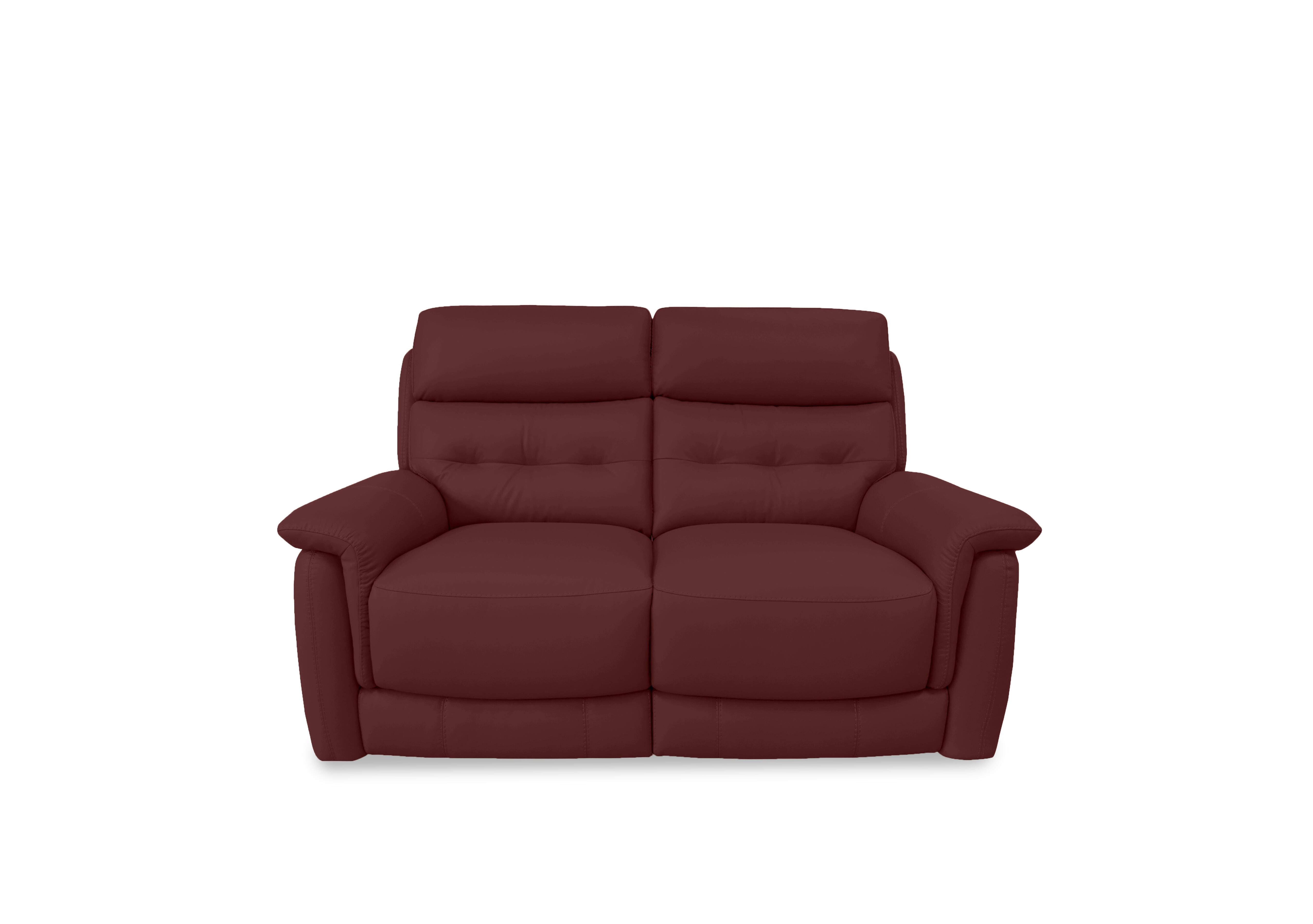 Springer Leather 2 Seater Sofa in Bv-035c Deep Red on Furniture Village