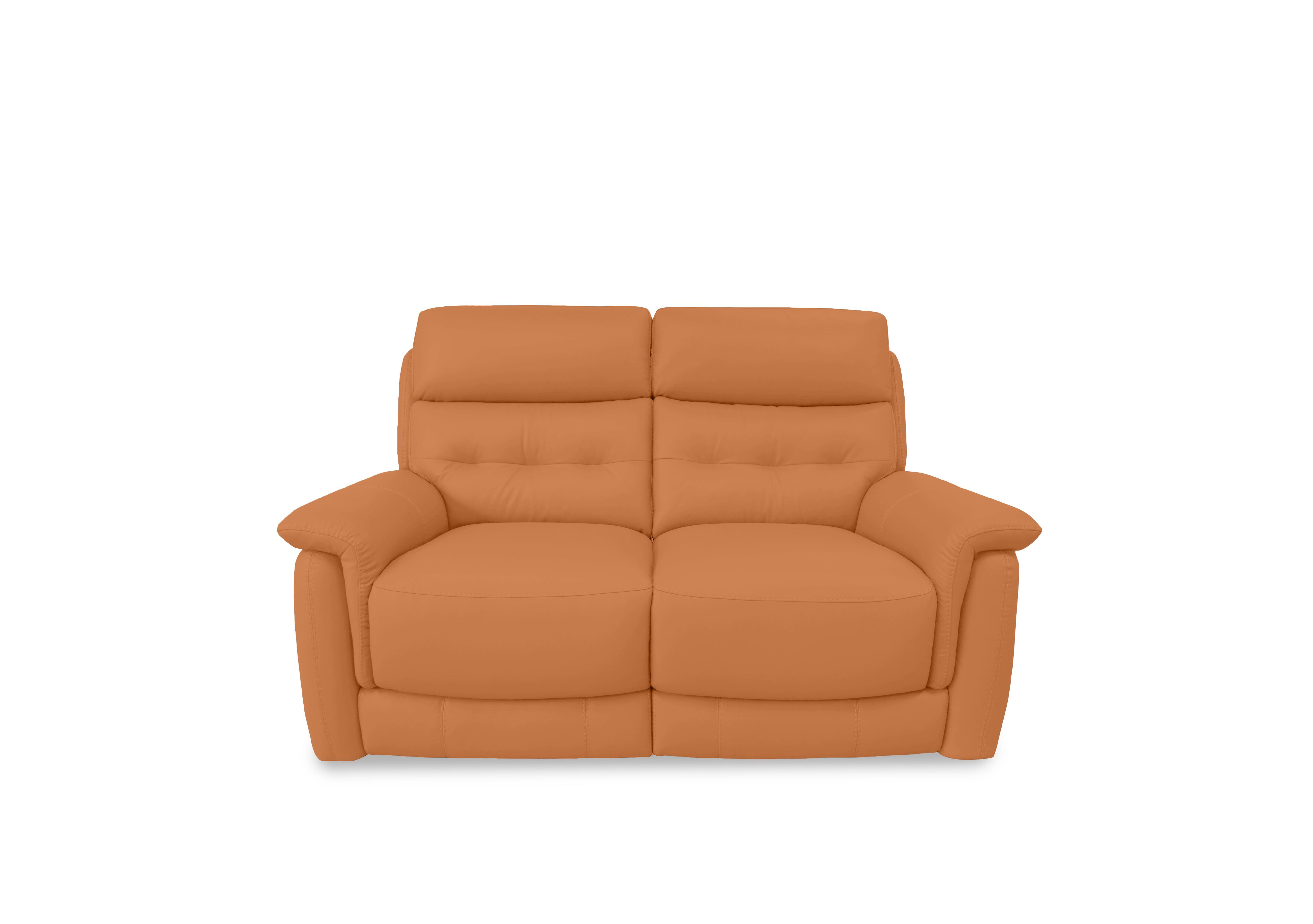 Springer Leather 2 Seater Sofa in Bv-335e Honey Yellow on Furniture Village