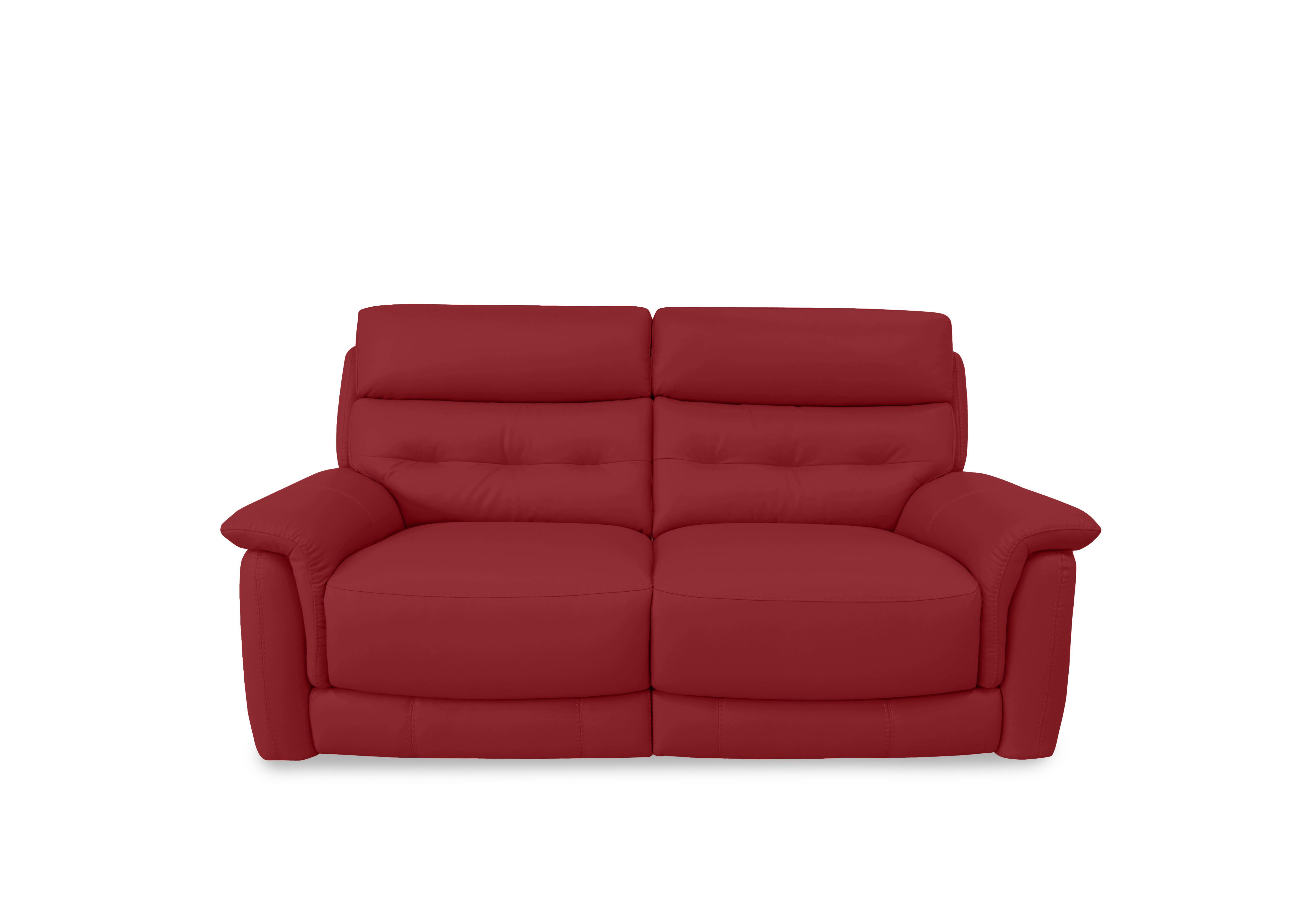 Springer Leather 3 Seater Sofa in Bv-0008 Pure Red on Furniture Village