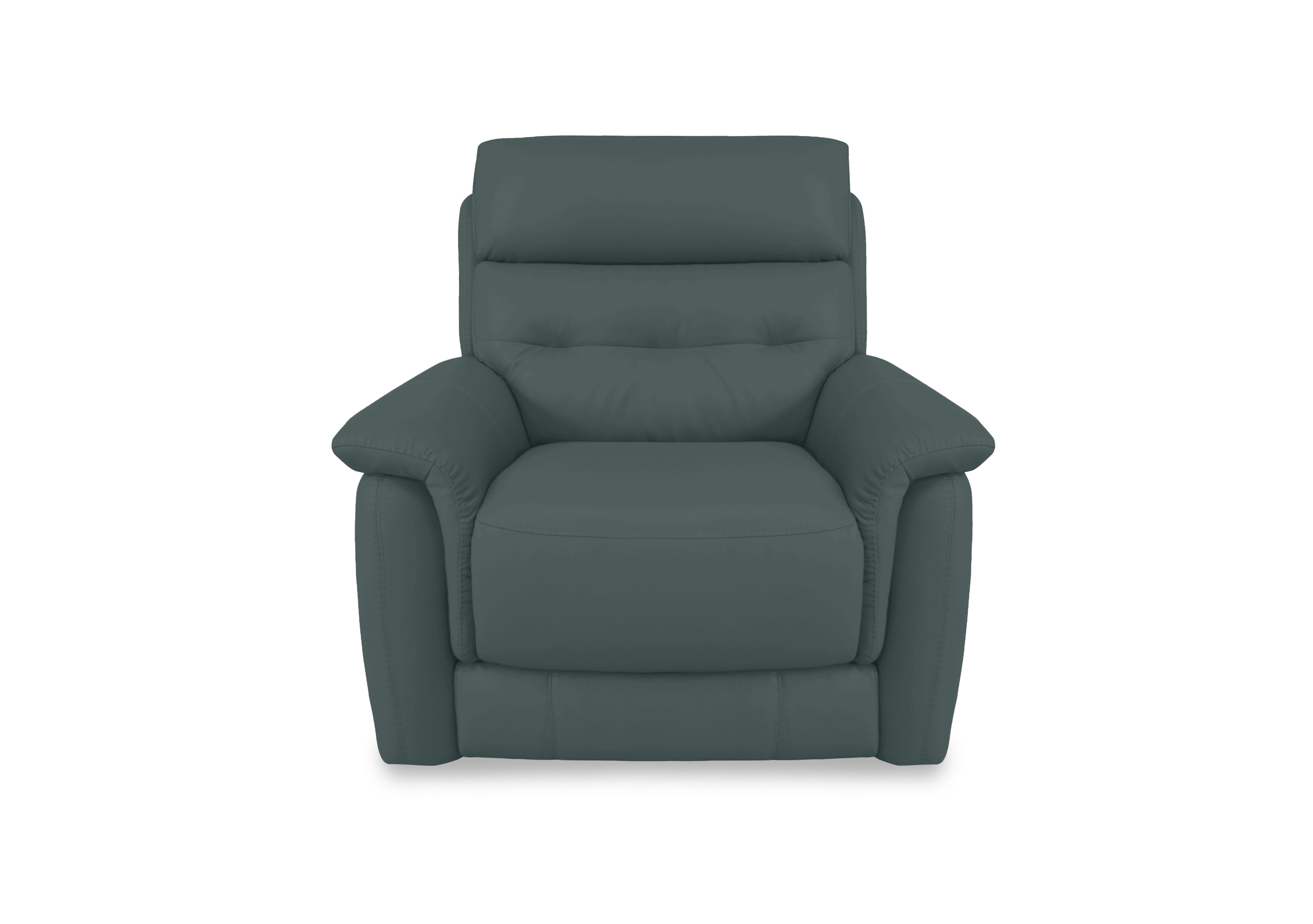 Springer Leather Armchair in Bv-301e Lake Green on Furniture Village