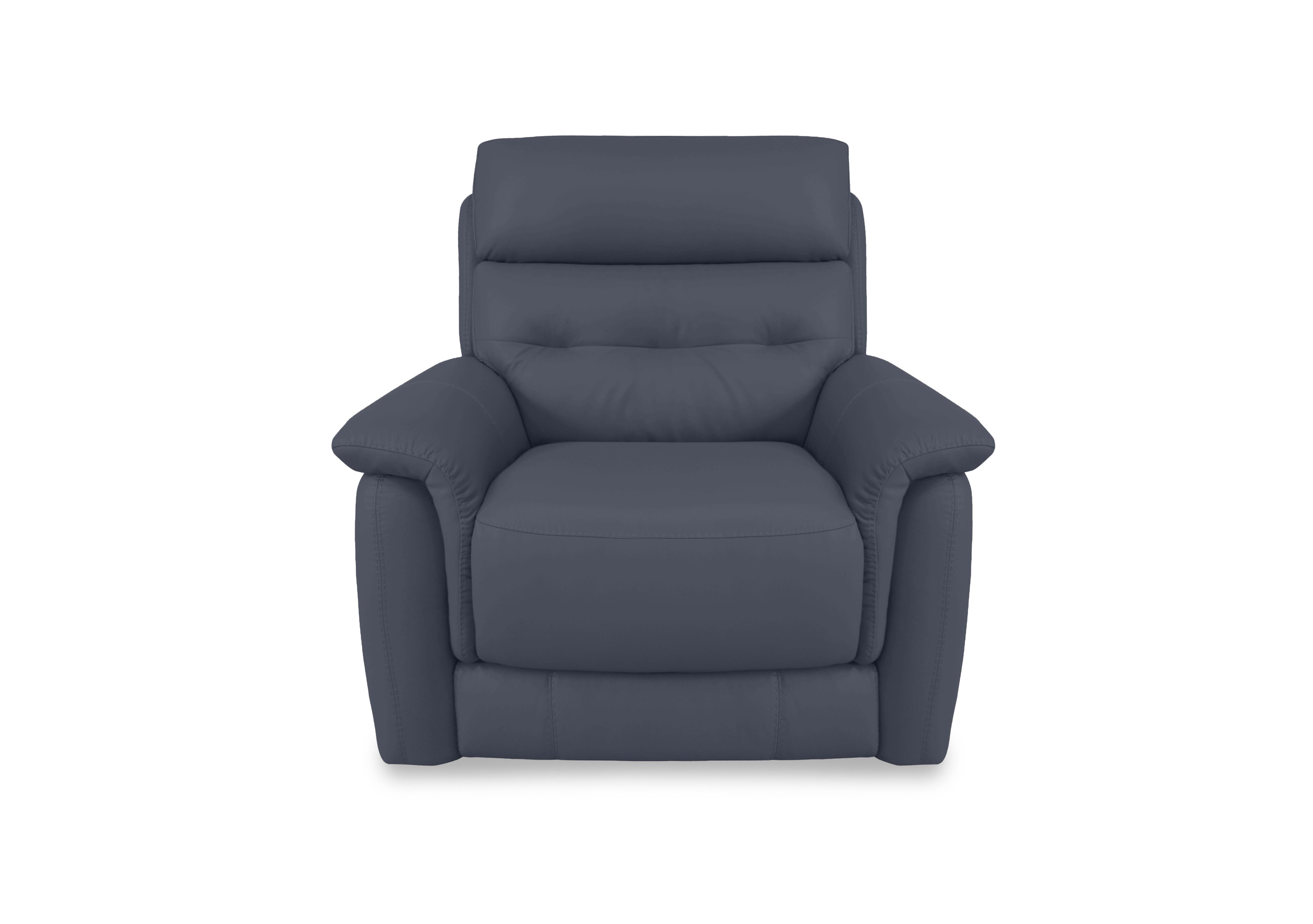Springer Leather Armchair in Bv-313e Ocean Blue on Furniture Village