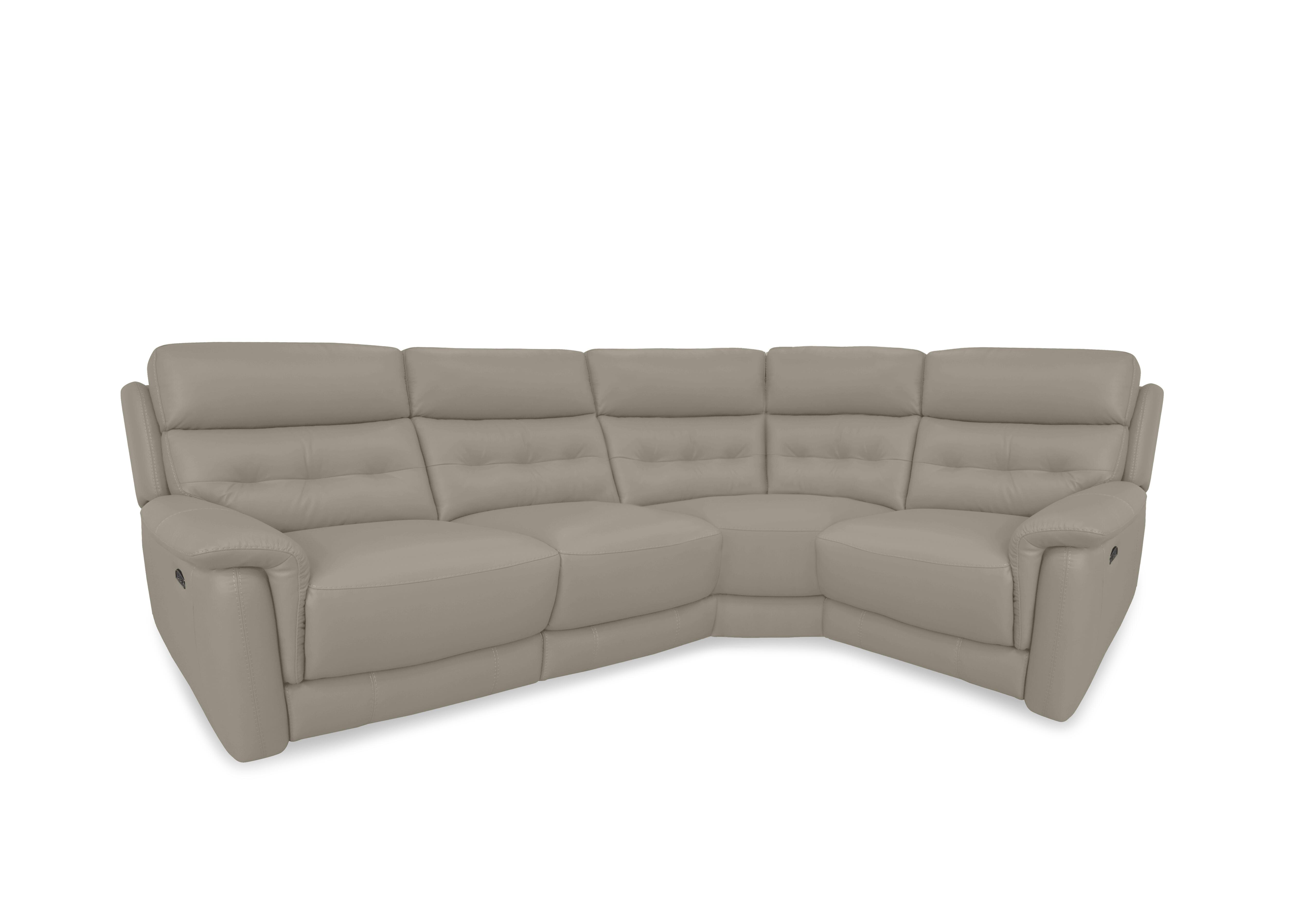 Springer Leather Corner Sofa in Bv-722a Taupe on Furniture Village