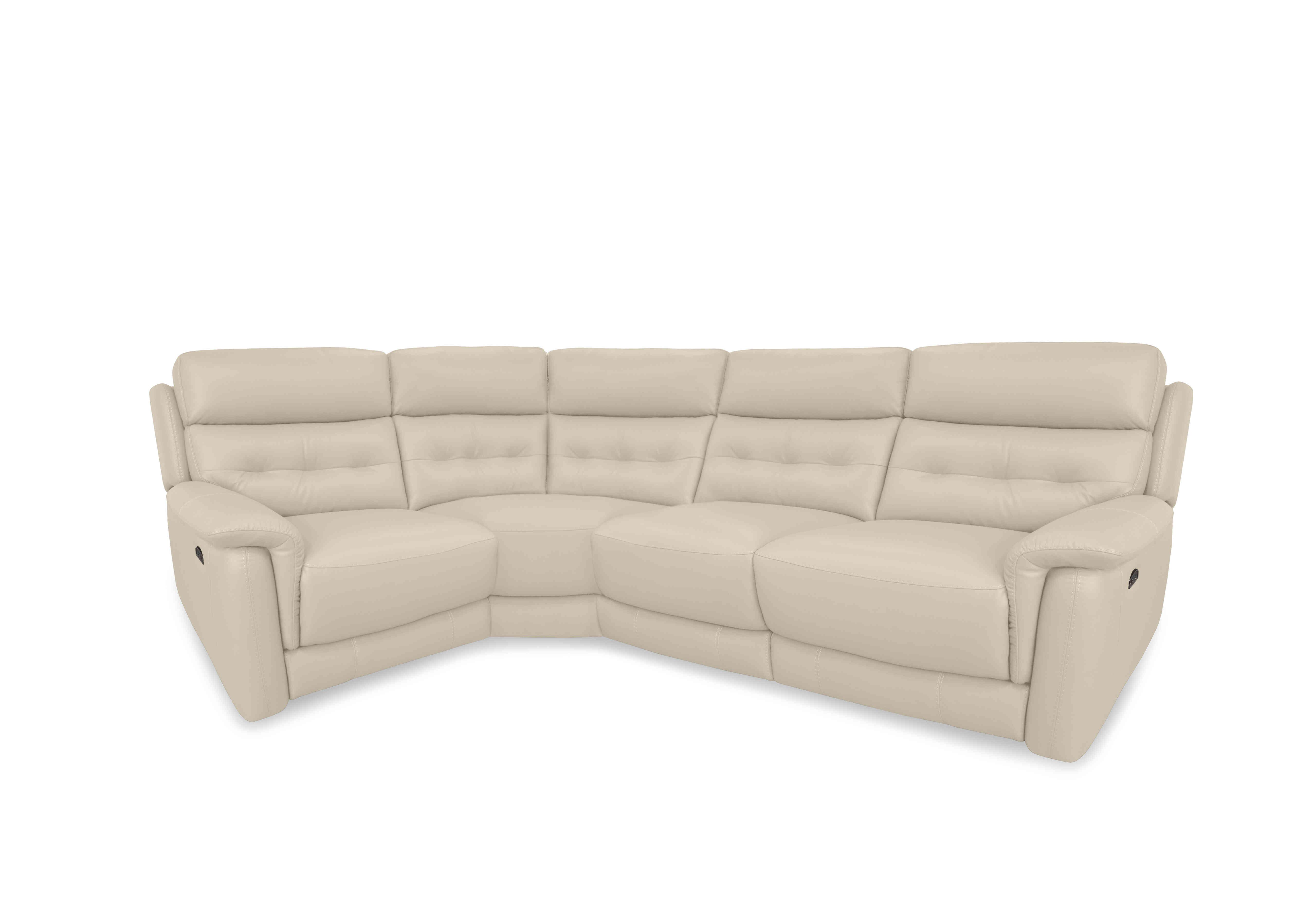 Springer Leather Corner Sofa in Bv-862c Bisque on Furniture Village