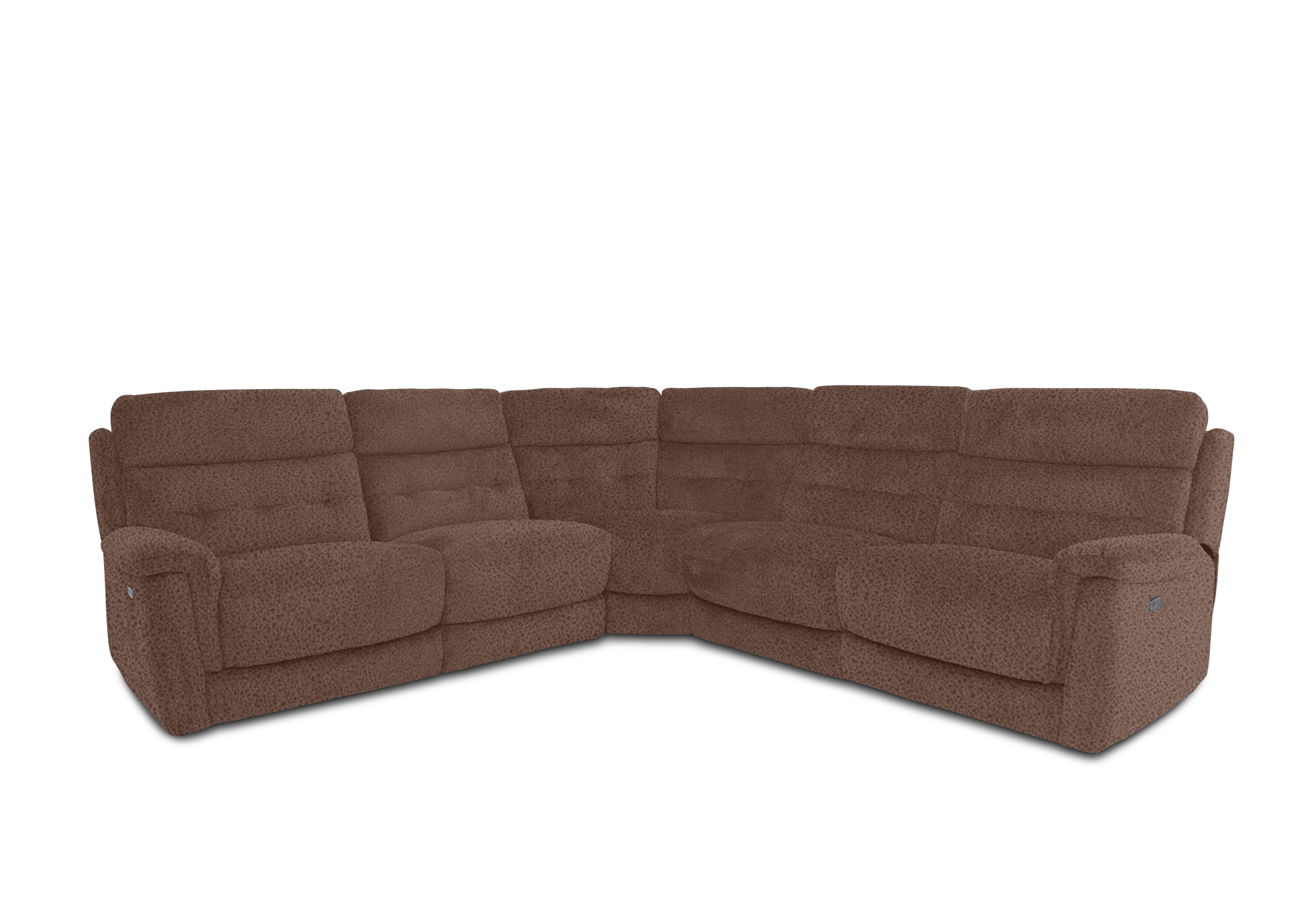 Springer Fabric Large Power Recliner Corner Sofa in Bfa-Blj-R05 Hazelnut on Furniture Village