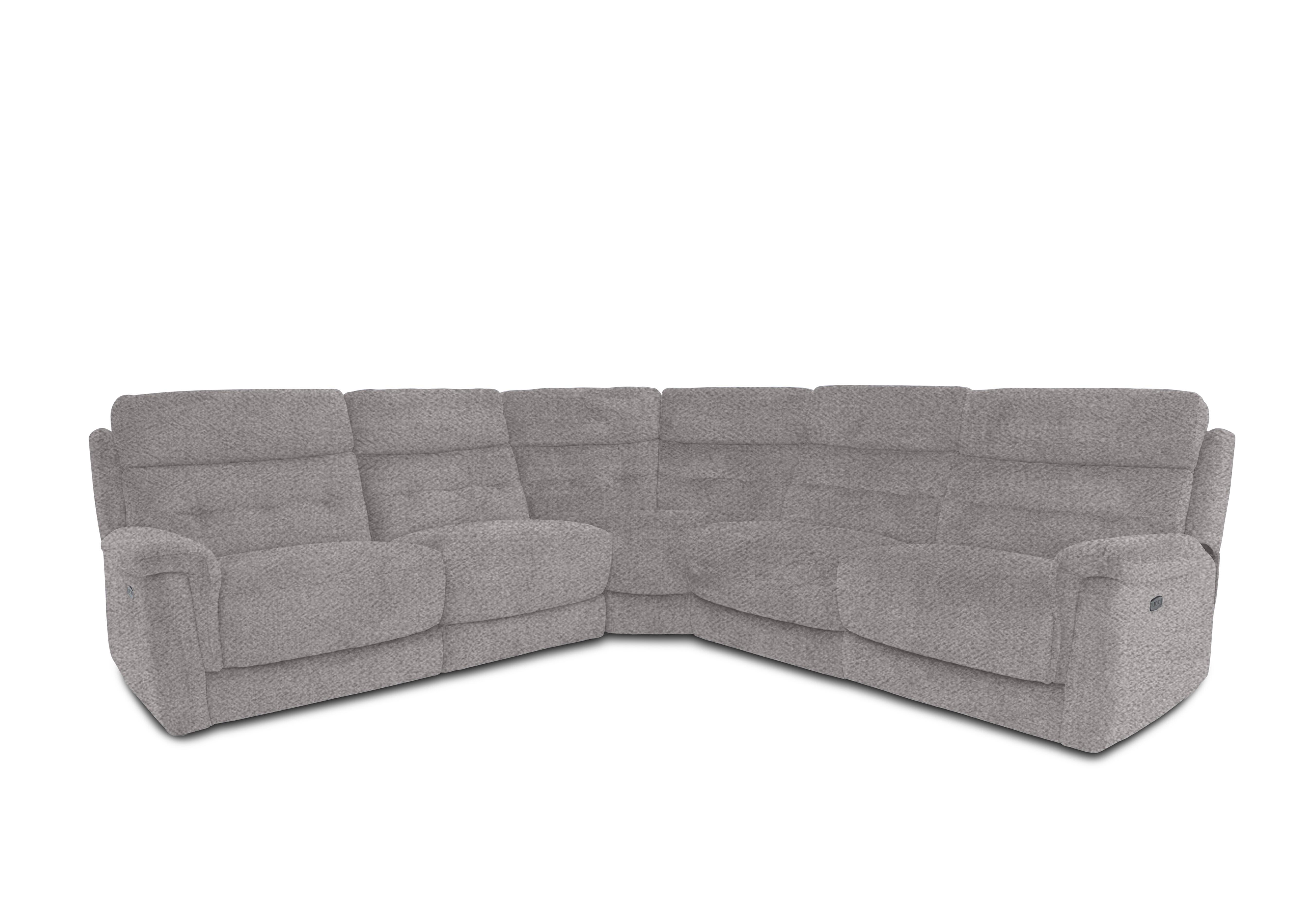 Springer Fabric Large Power Recliner Corner Sofa in Fab-Meo-R27 Pewter on Furniture Village