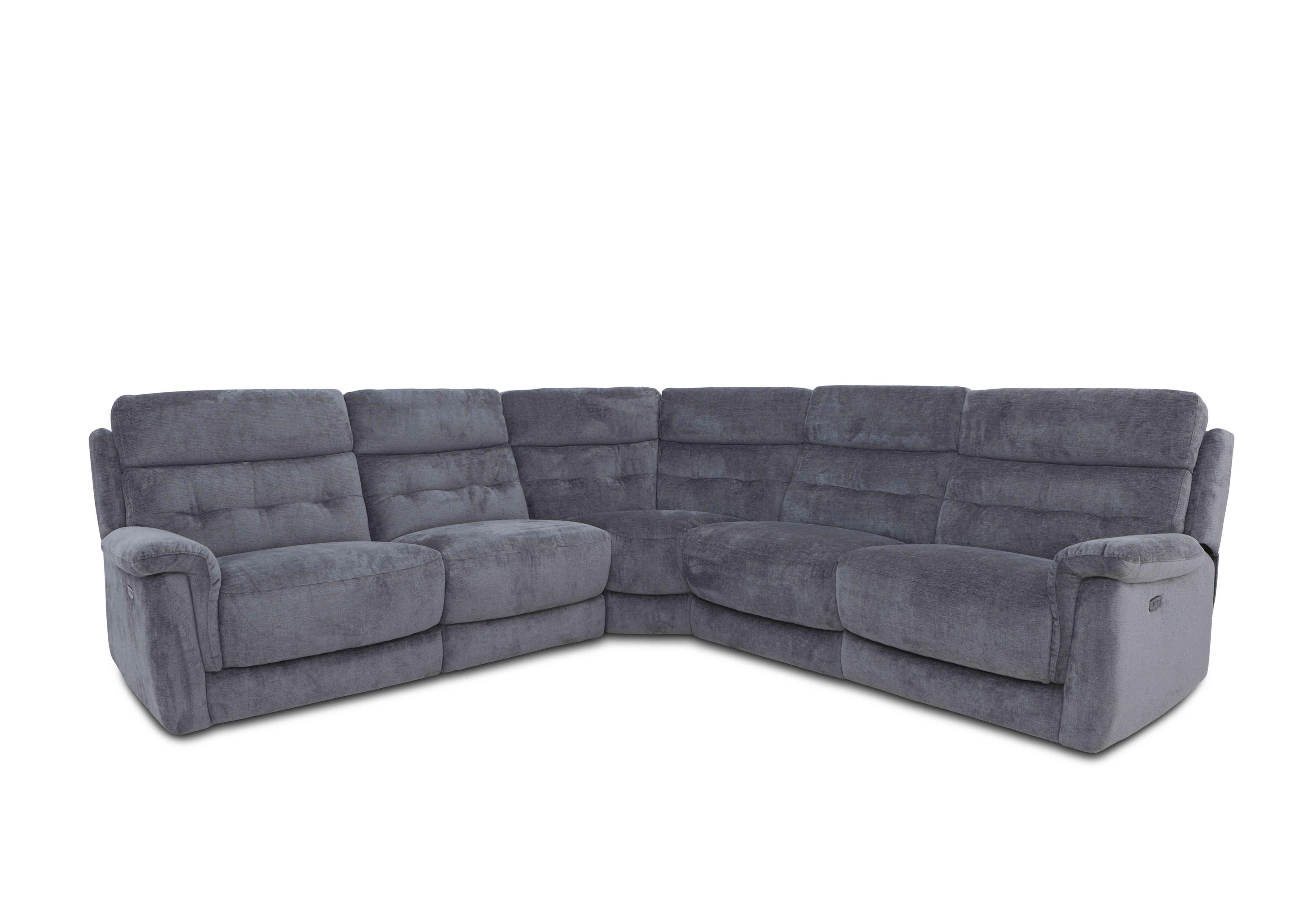 Springer Fabric Large Power Recliner Corner Sofa in Fab-Nts-R07 Pewter on Furniture Village