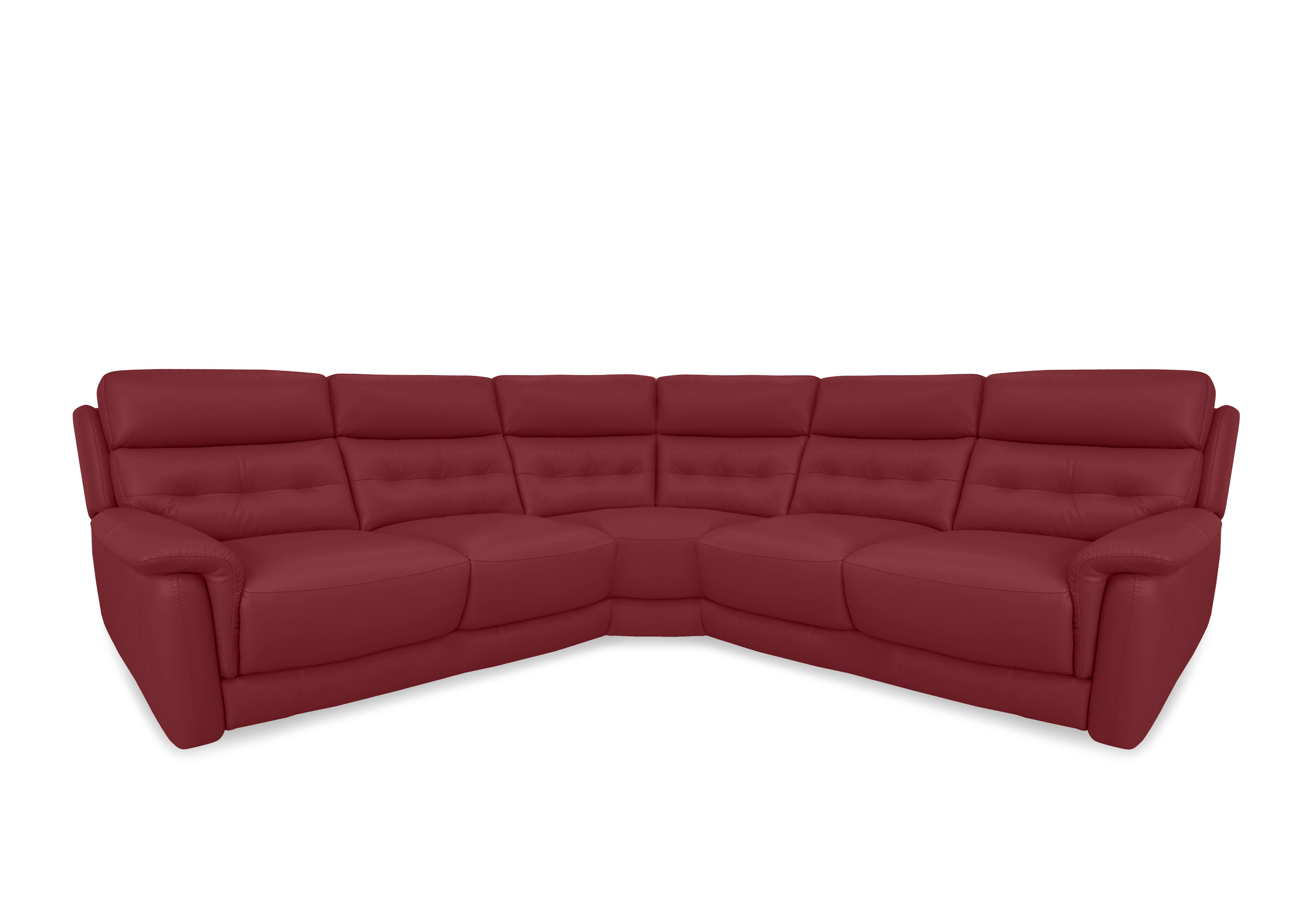 Springer Leather Large Power Recliner Corner Sofa in Bv-0008 Pure Red on Furniture Village