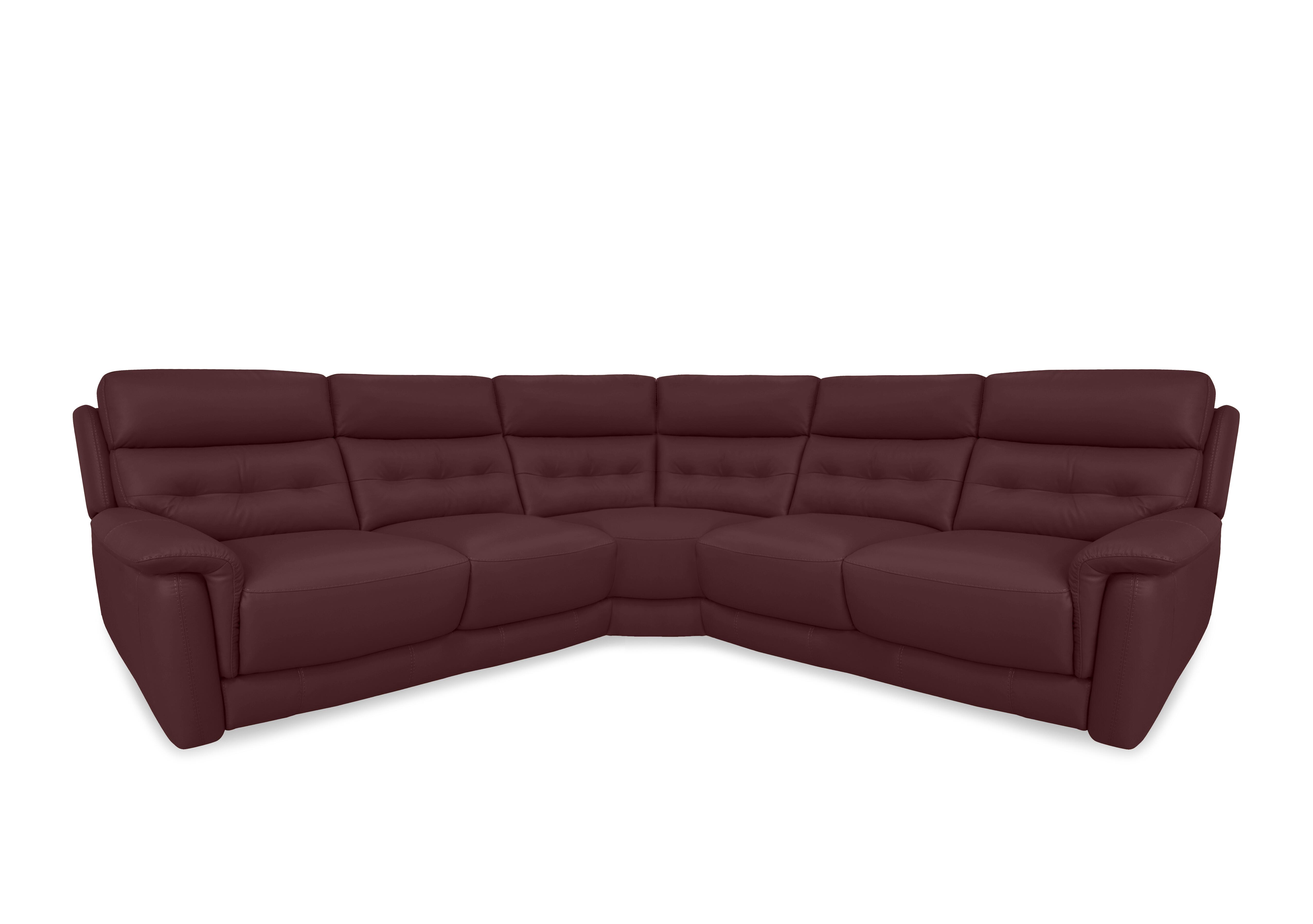 Springer Leather Large Power Recliner Corner Sofa in Bv-035c Deep Red on Furniture Village
