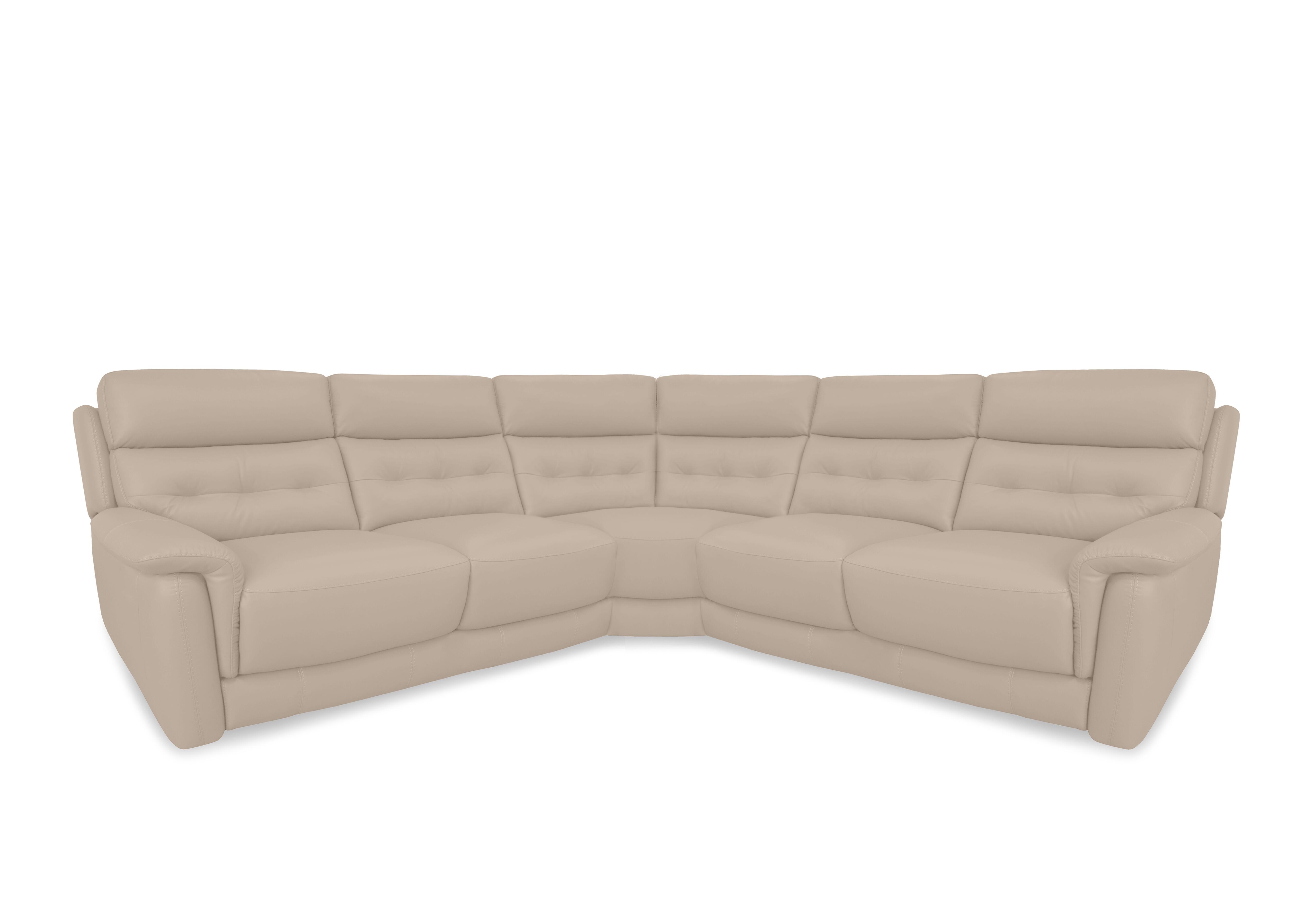 Springer Leather Large Power Recliner Corner Sofa in Bv-039c Pebble on Furniture Village