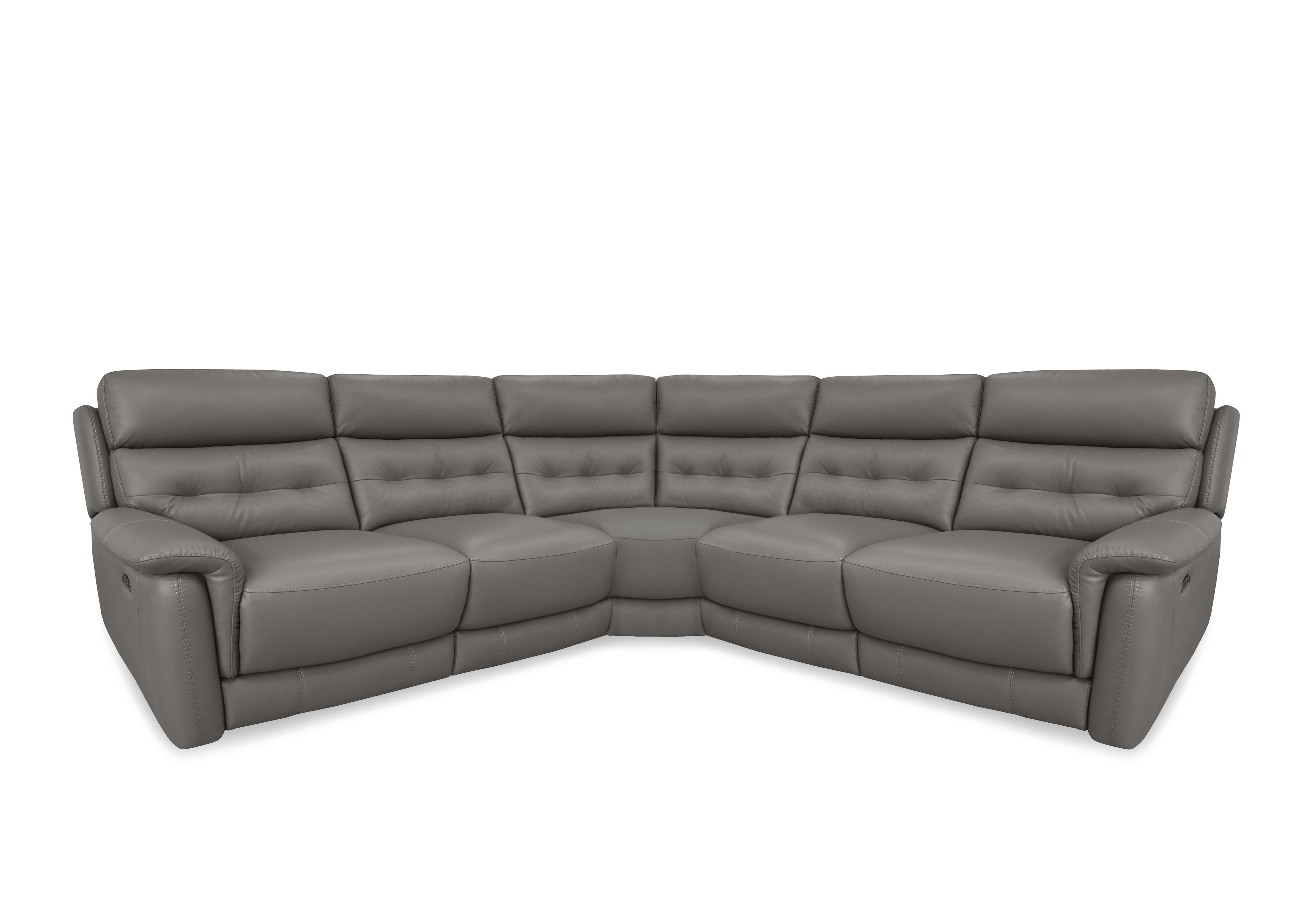 Springer Leather Large Power Recliner Corner Sofa in Bv-042e Elephant on Furniture Village