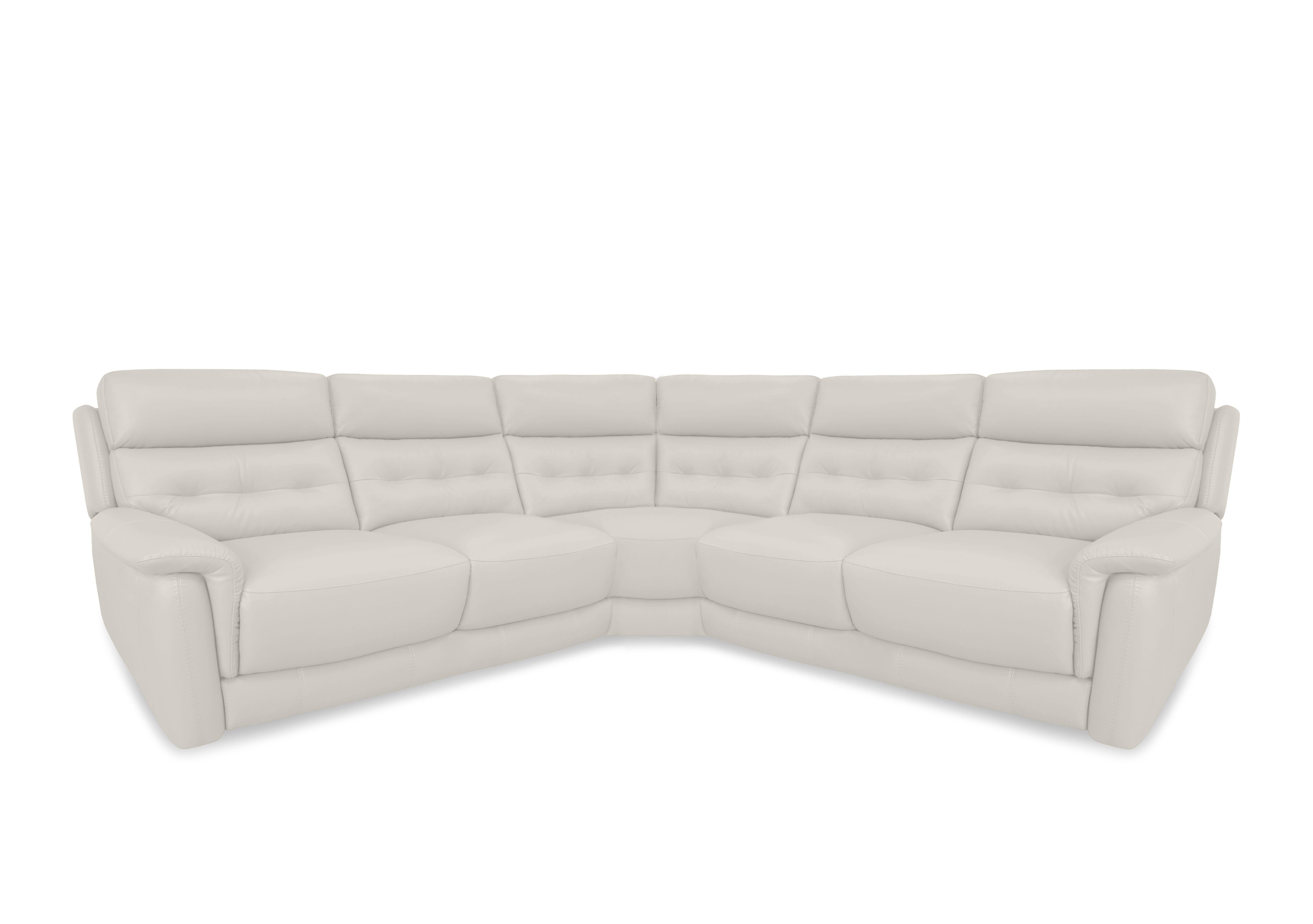 Springer Leather Large Power Recliner Corner Sofa in Bv-156e Frost on Furniture Village