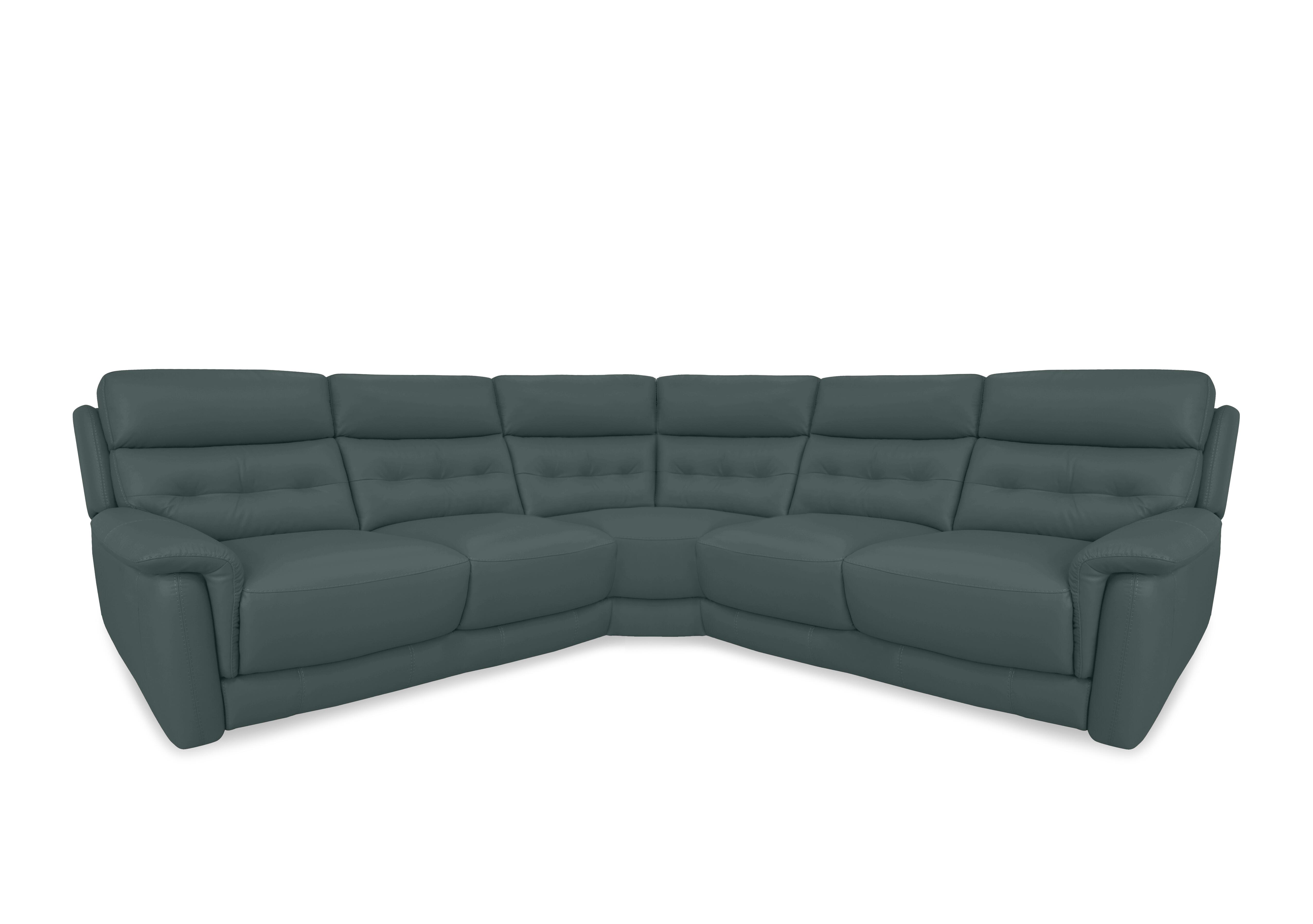 Springer Leather Large Power Recliner Corner Sofa in Bv-301e Lake Green on Furniture Village