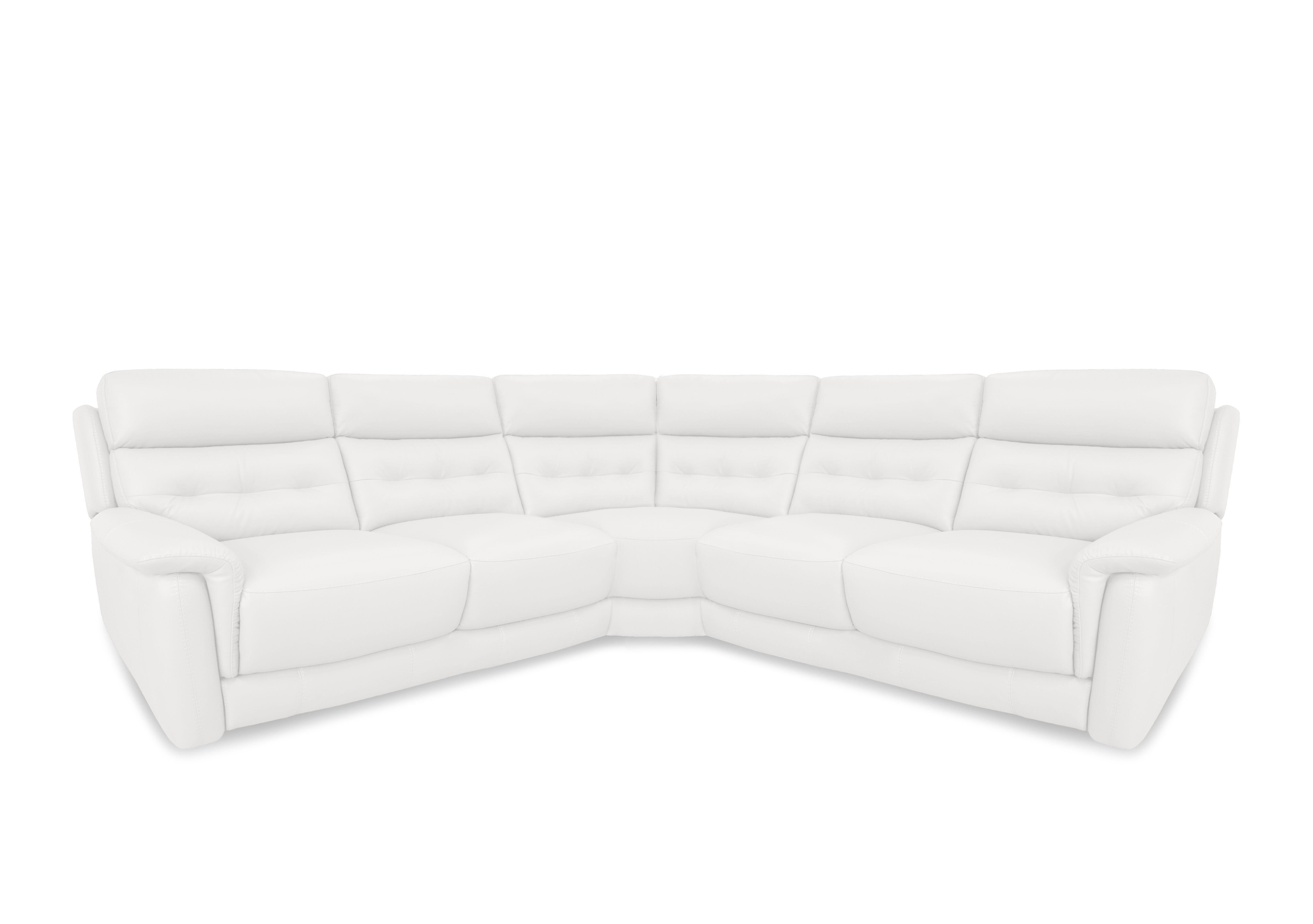 Springer Leather Large Power Recliner Corner Sofa in Bv-744d Star White on Furniture Village