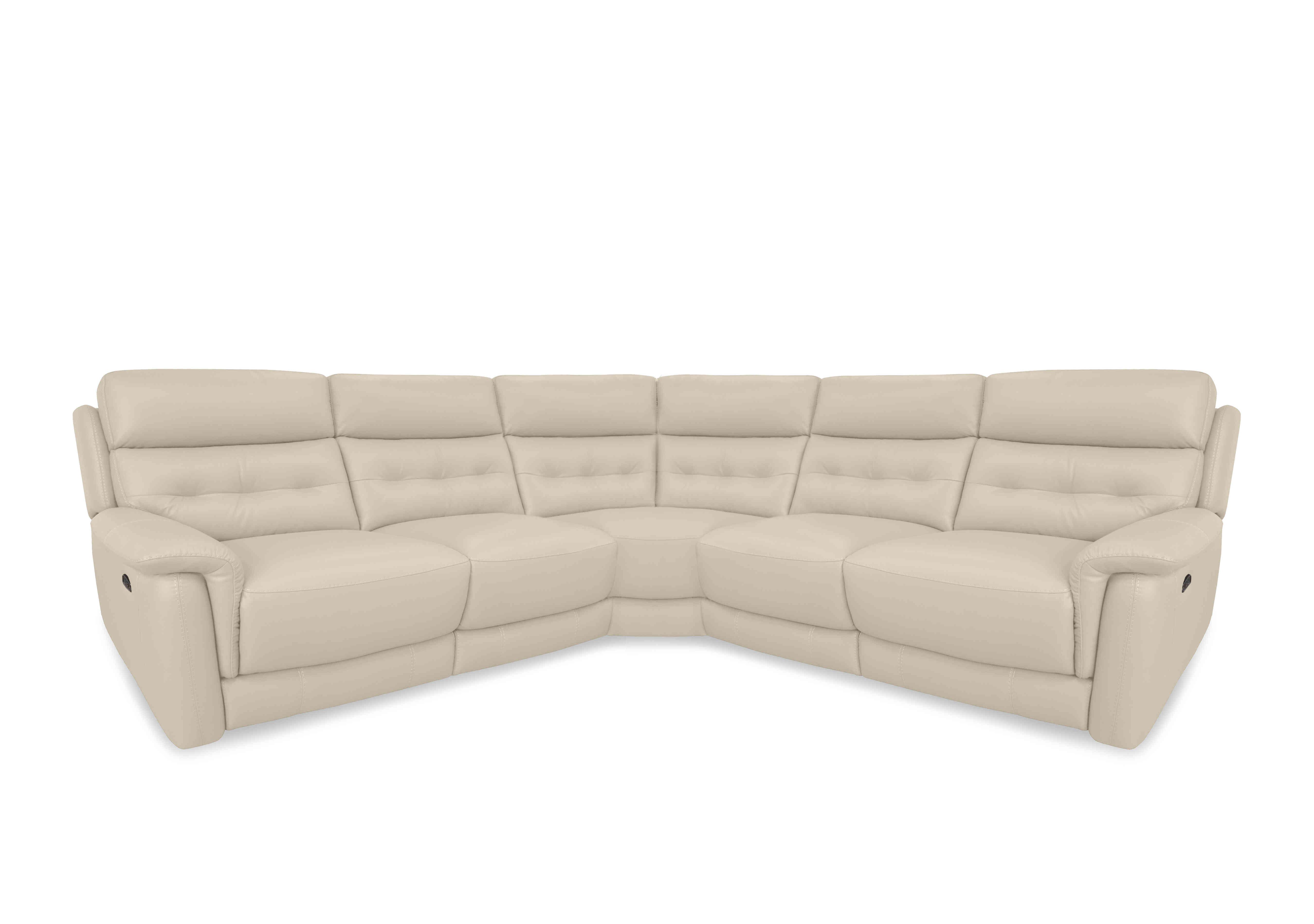 Springer Leather Large Power Recliner Corner Sofa in Bv-862c Bisque on Furniture Village