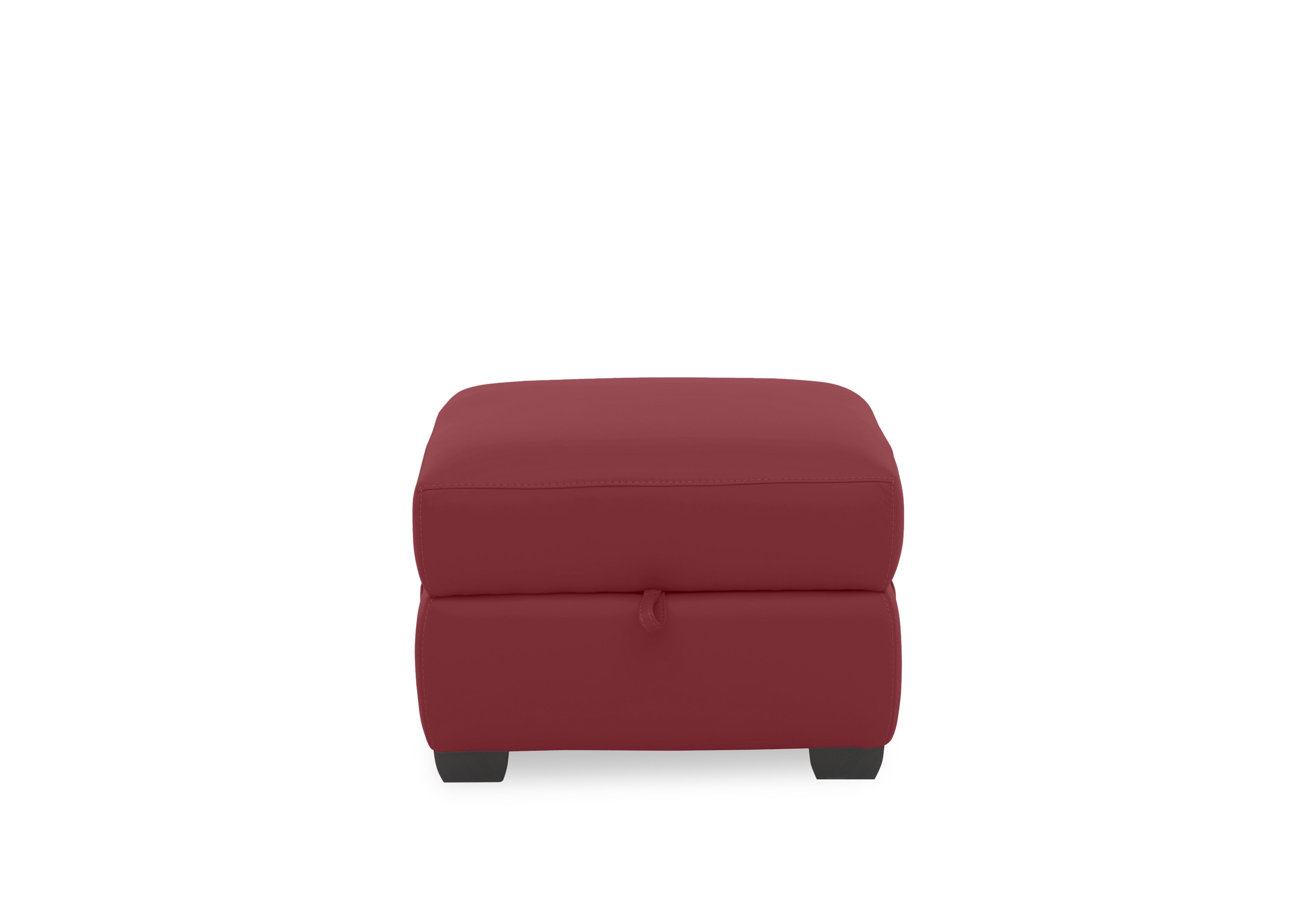 Springer Leather Storage Footstool in Bv-0008 Pure Red on Furniture Village