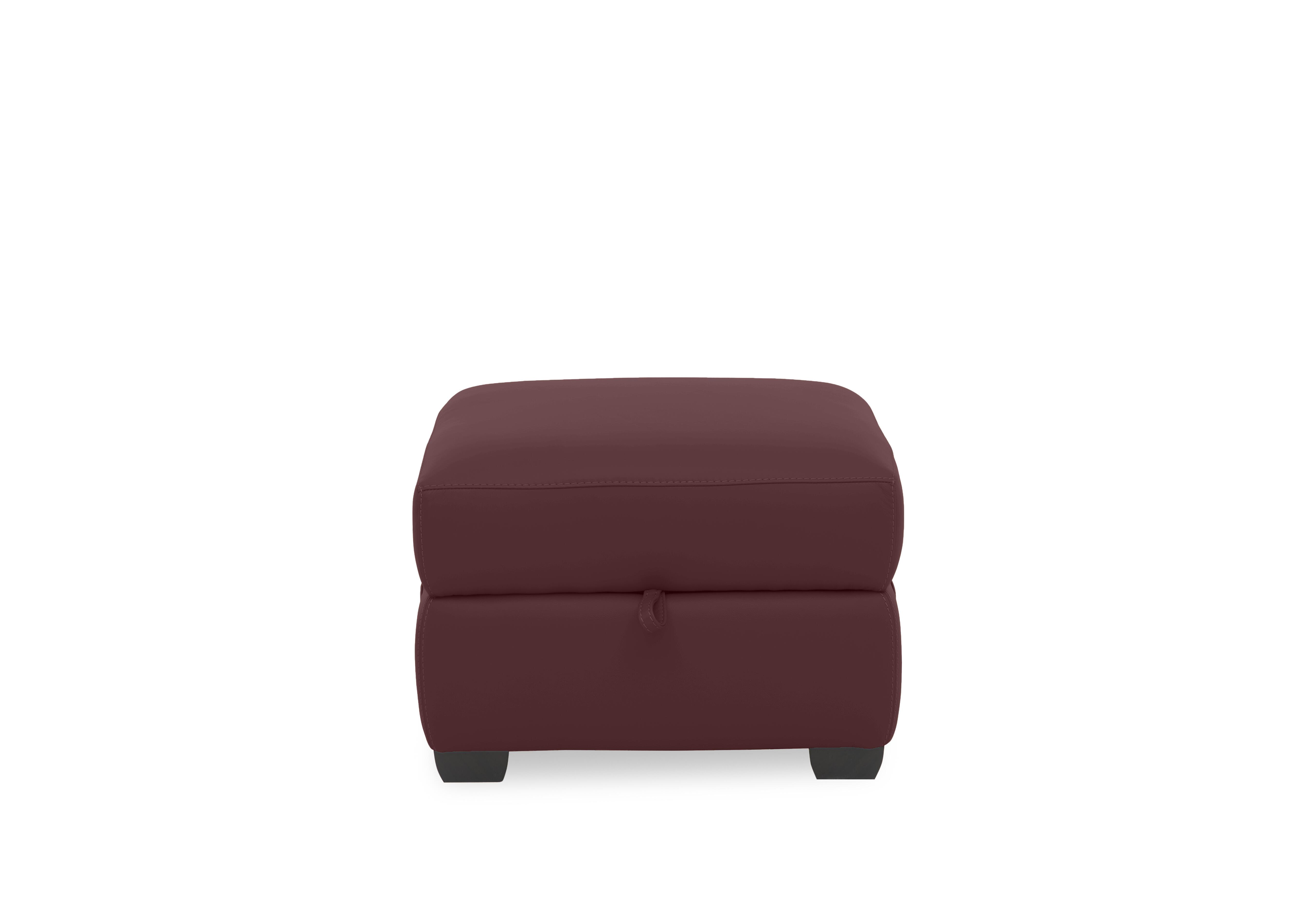 Springer Leather Storage Footstool in Bv-035c Deep Red on Furniture Village