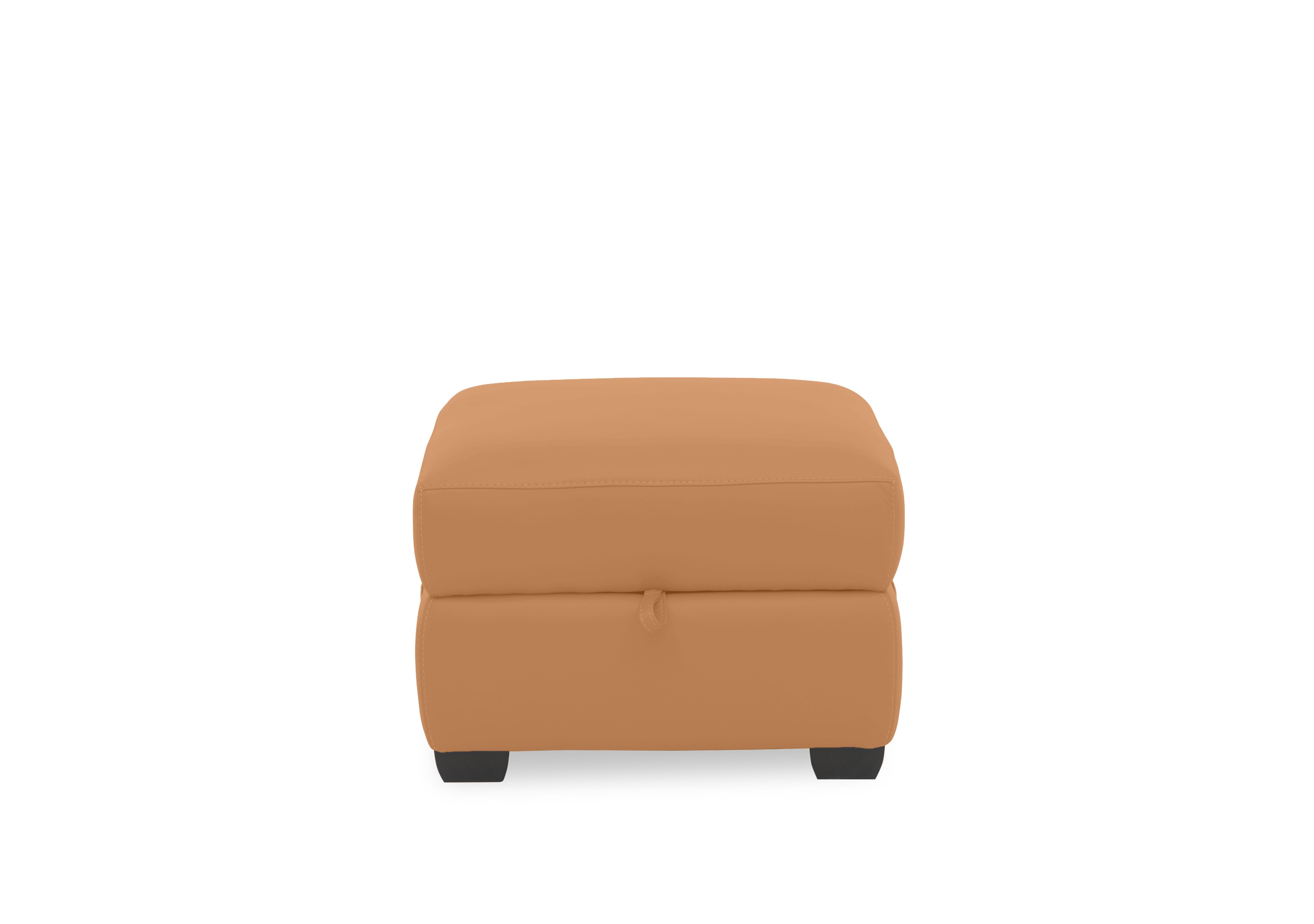 Springer Leather Storage Footstool in Bv-335e Honey Yellow on Furniture Village