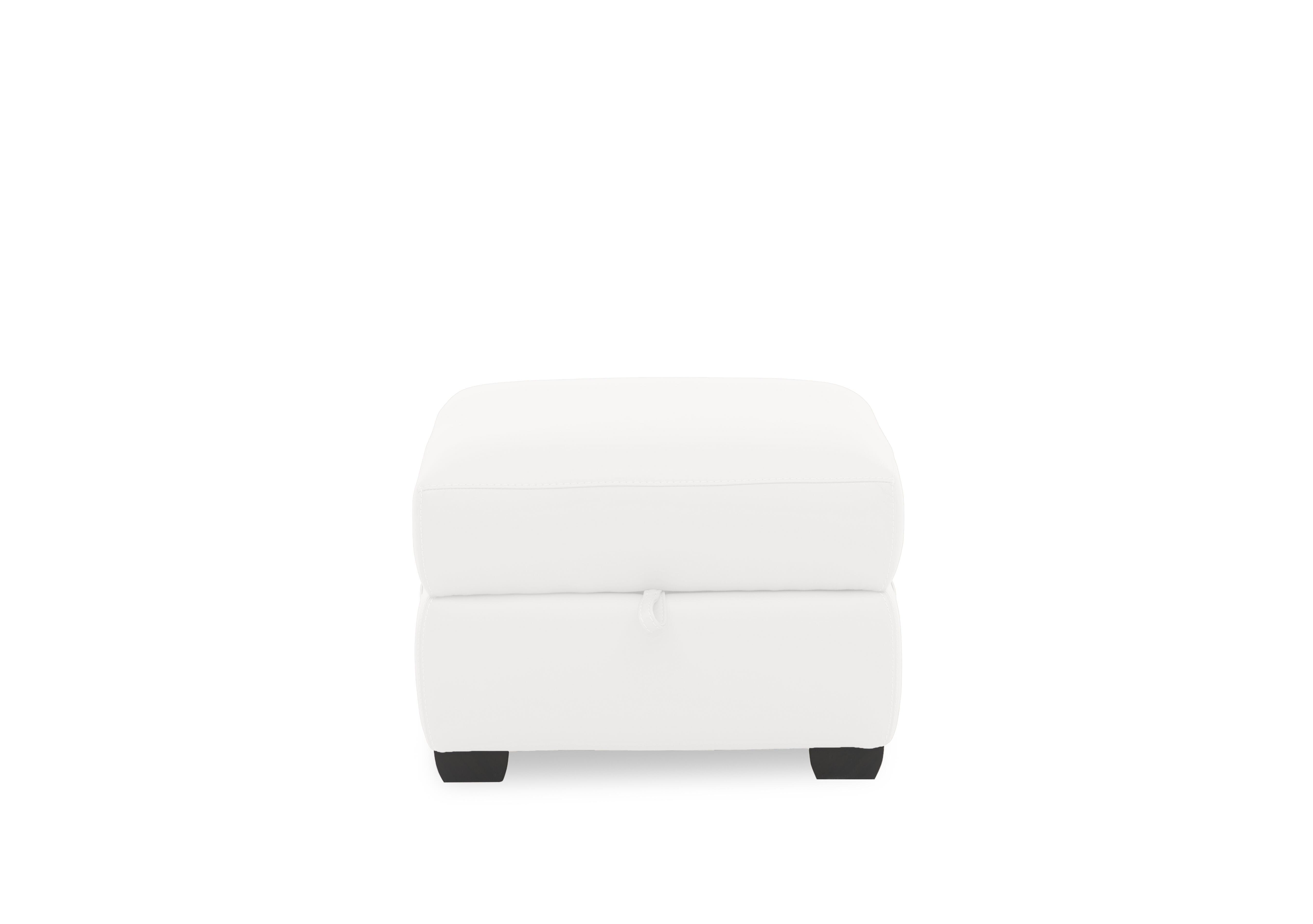 Springer Leather Storage Footstool in Bv-744d Star White on Furniture Village