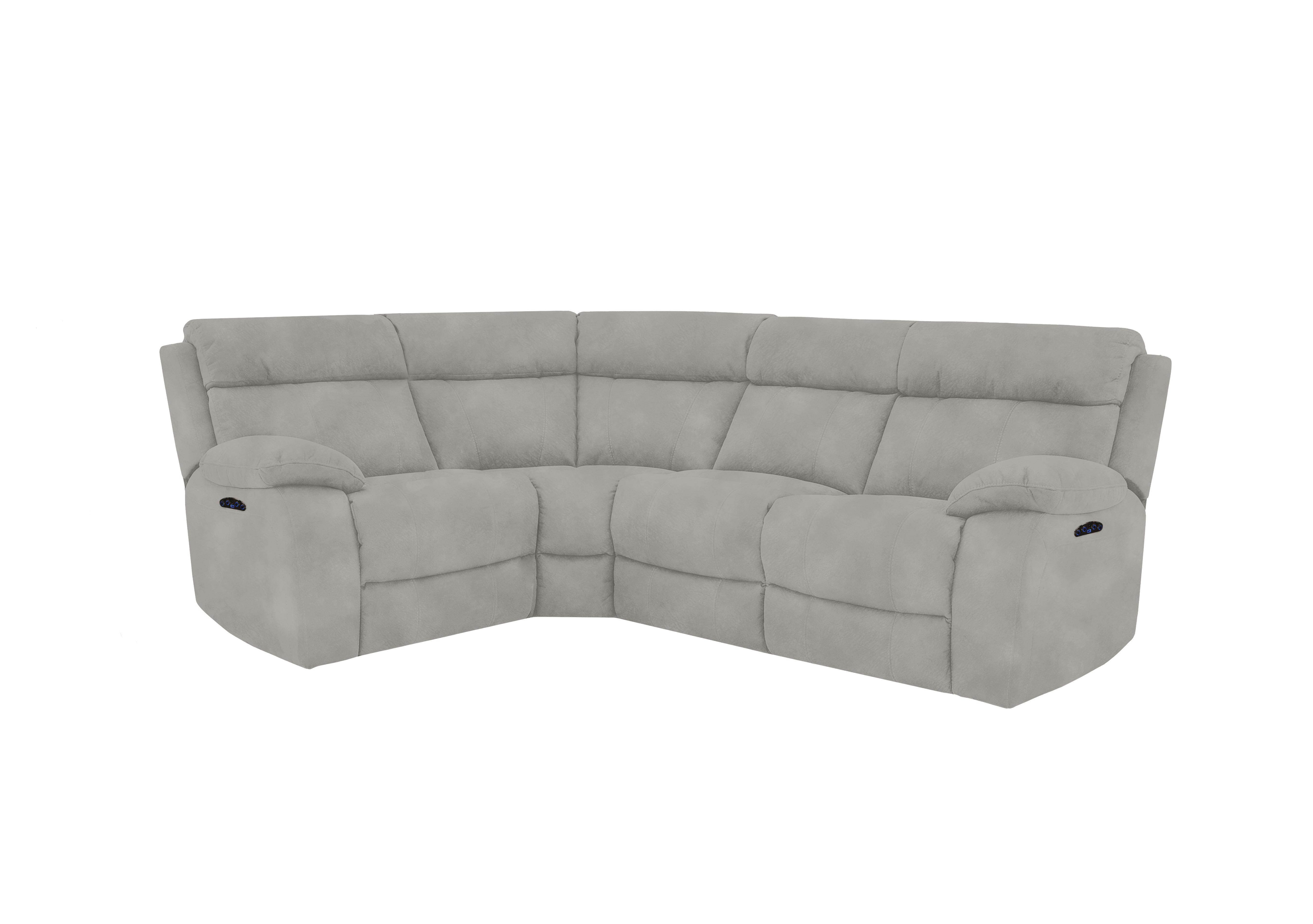 Moreno Small Fabric Power Recliner Corner Sofa with Power Headrests in Bfa-Bey-R18 Beige on Furniture Village