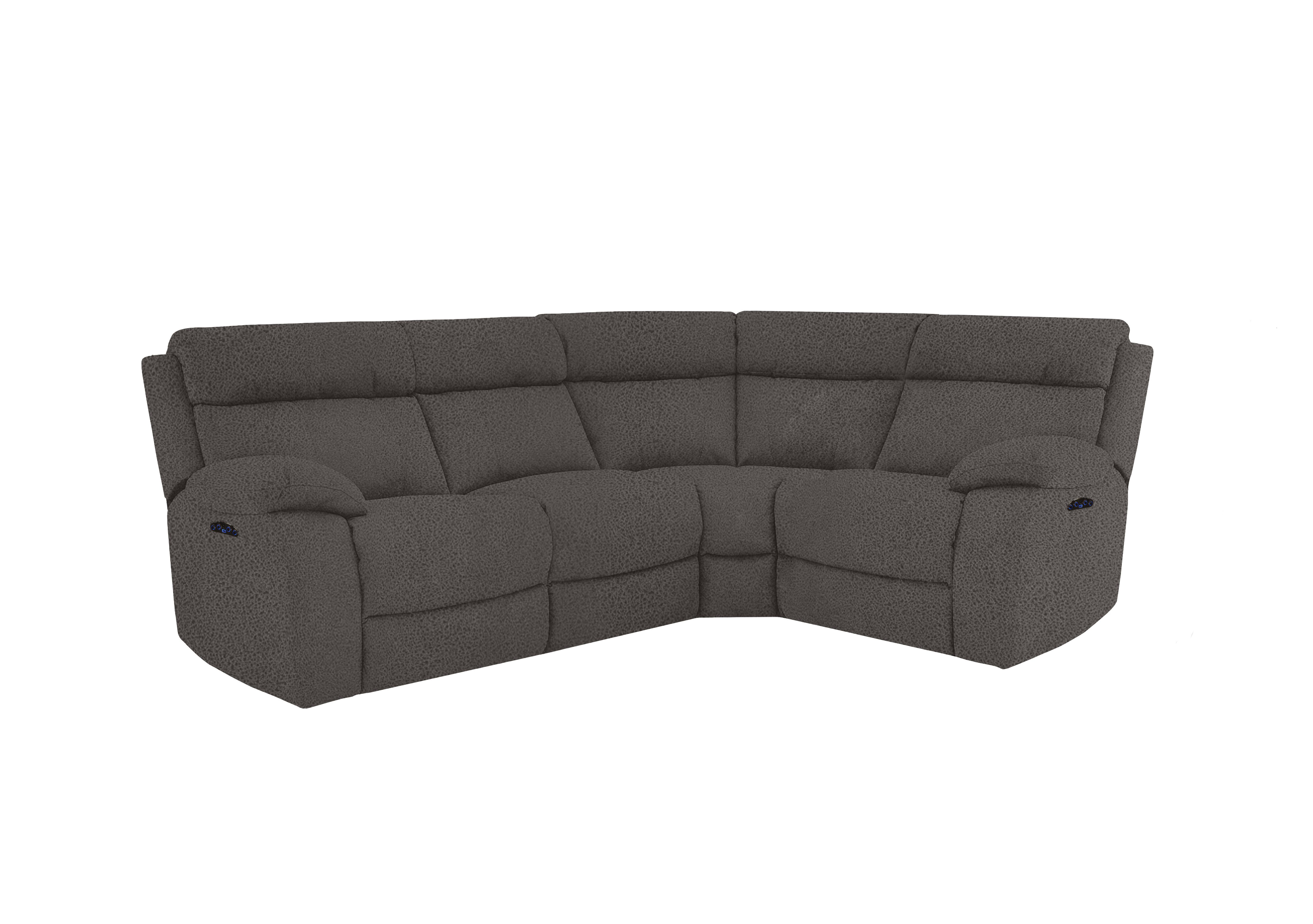 Moreno Small Fabric Power Recliner Corner Sofa with Power Headrests in Bfa-Blj-R16 Grey on Furniture Village