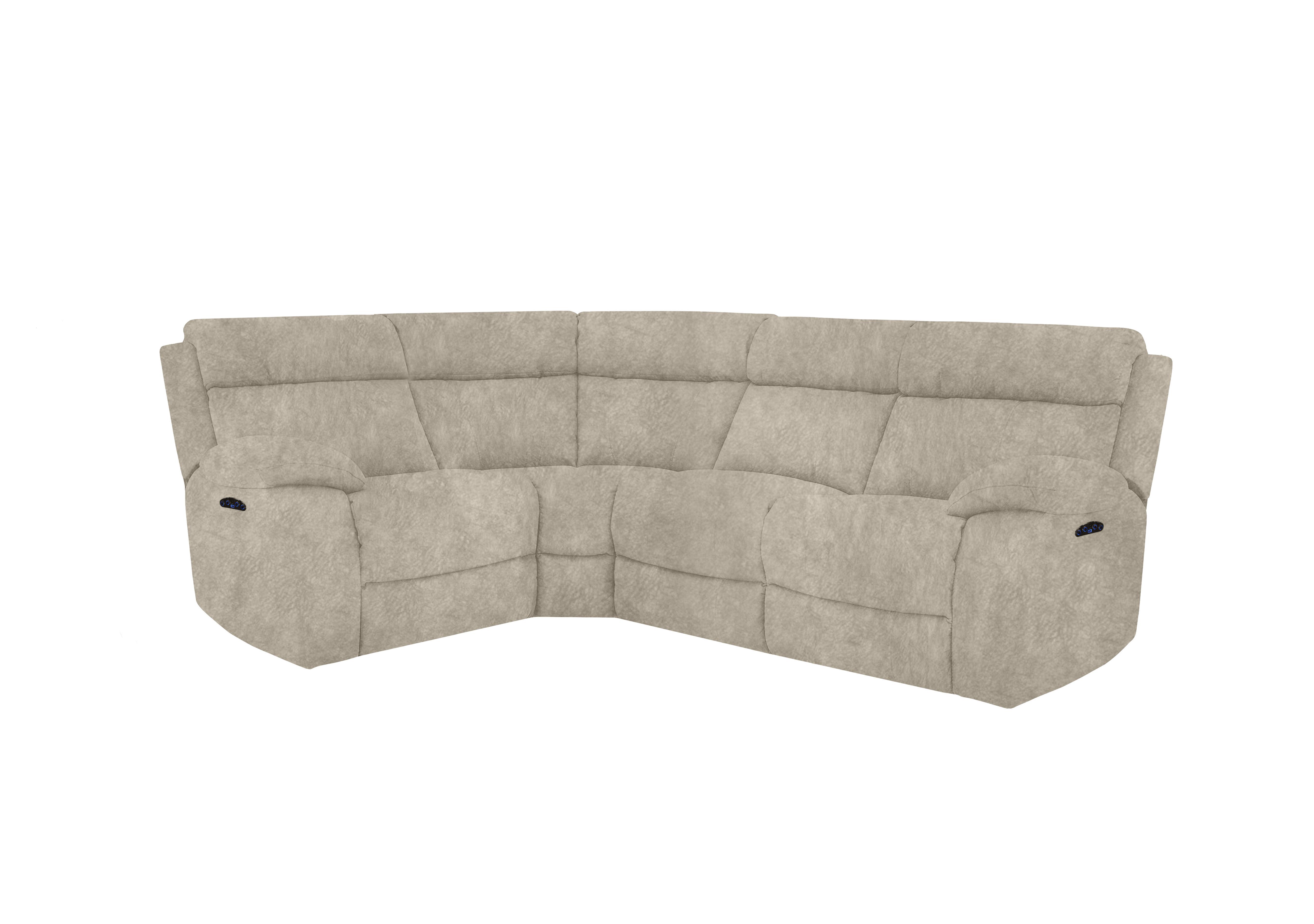 Moreno Small Fabric Power Recliner Corner Sofa with Power Headrests in Bfa-Bnn-R26 Cream on Furniture Village