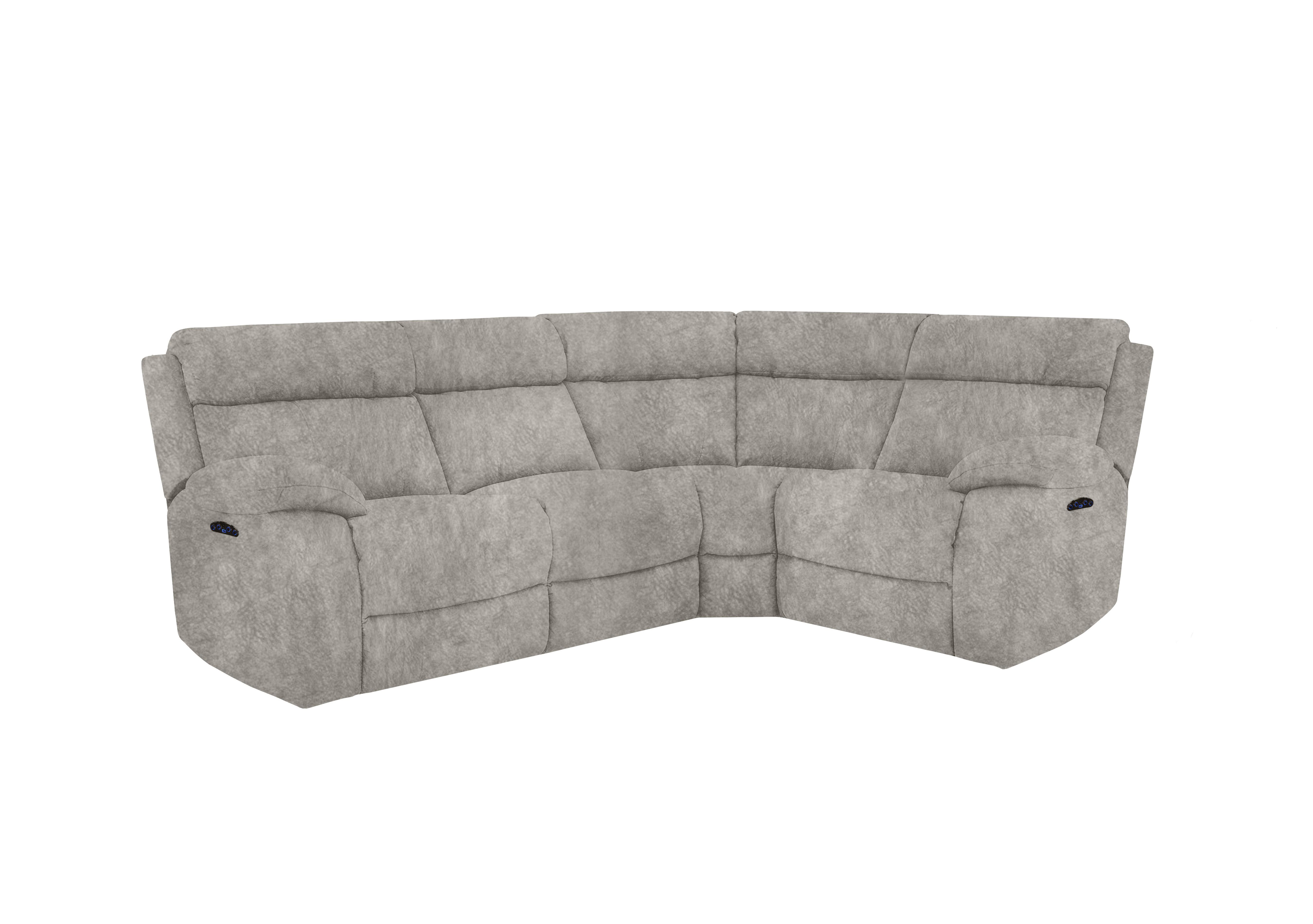 Moreno Small Fabric Power Recliner Corner Sofa with Power Headrests in Bfa-Bnn-R28 Grey on Furniture Village