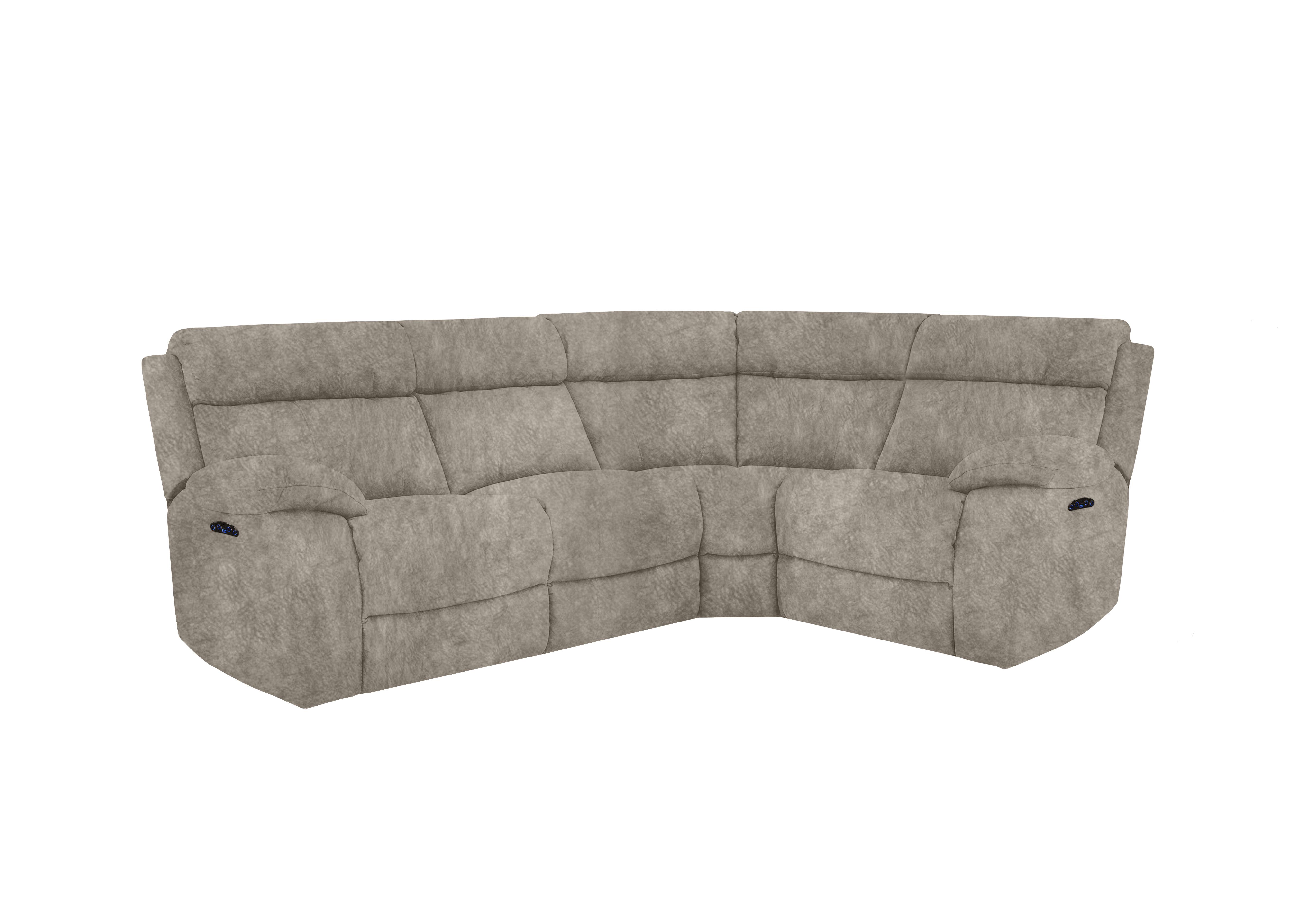 Moreno Small Fabric Power Recliner Corner Sofa with Power Headrests in Bfa-Bnn-R29 Mink on Furniture Village