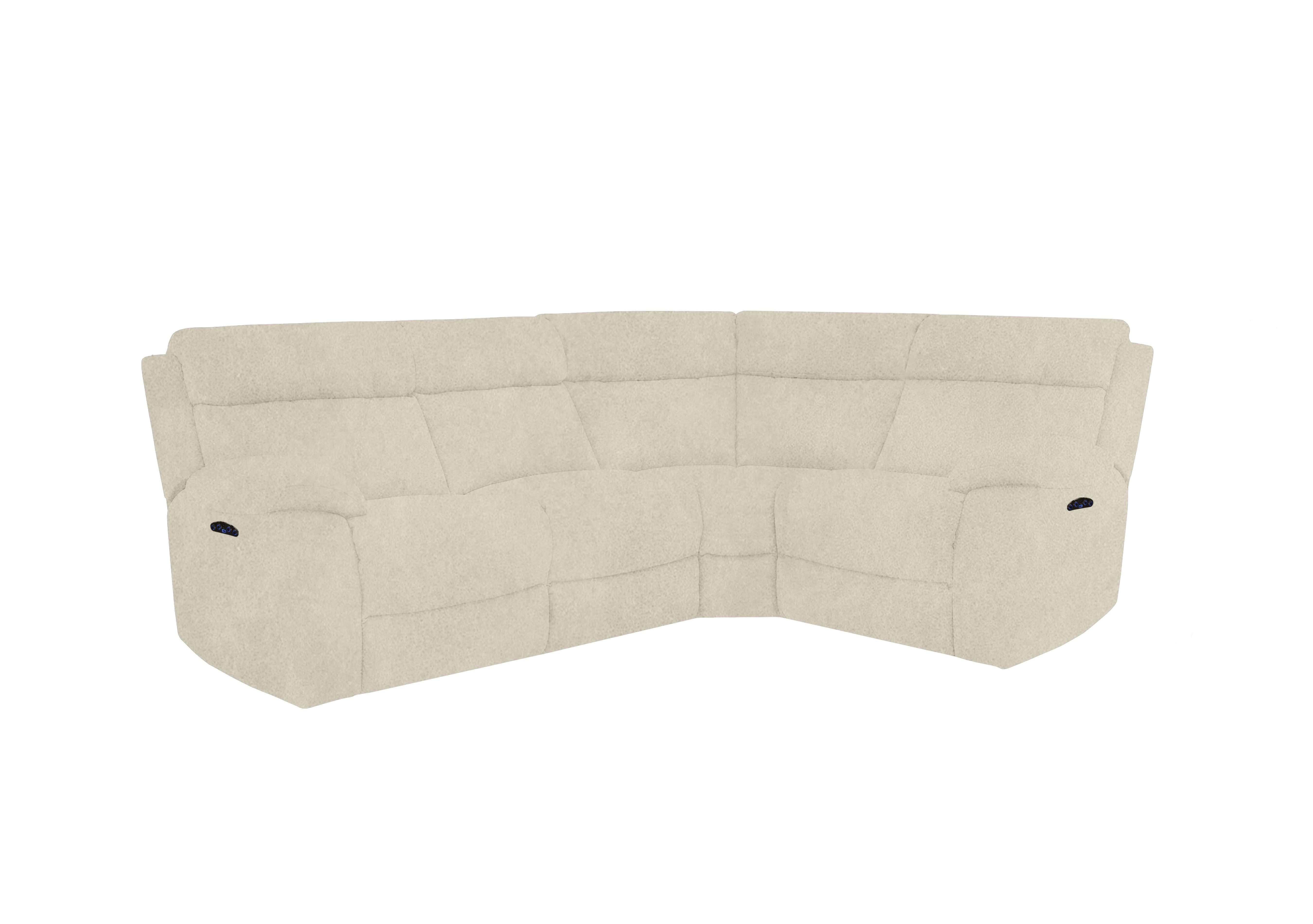 Moreno Small Fabric Power Recliner Corner Sofa with Power Headrests in Bfa-Ori-R11 Cream on Furniture Village