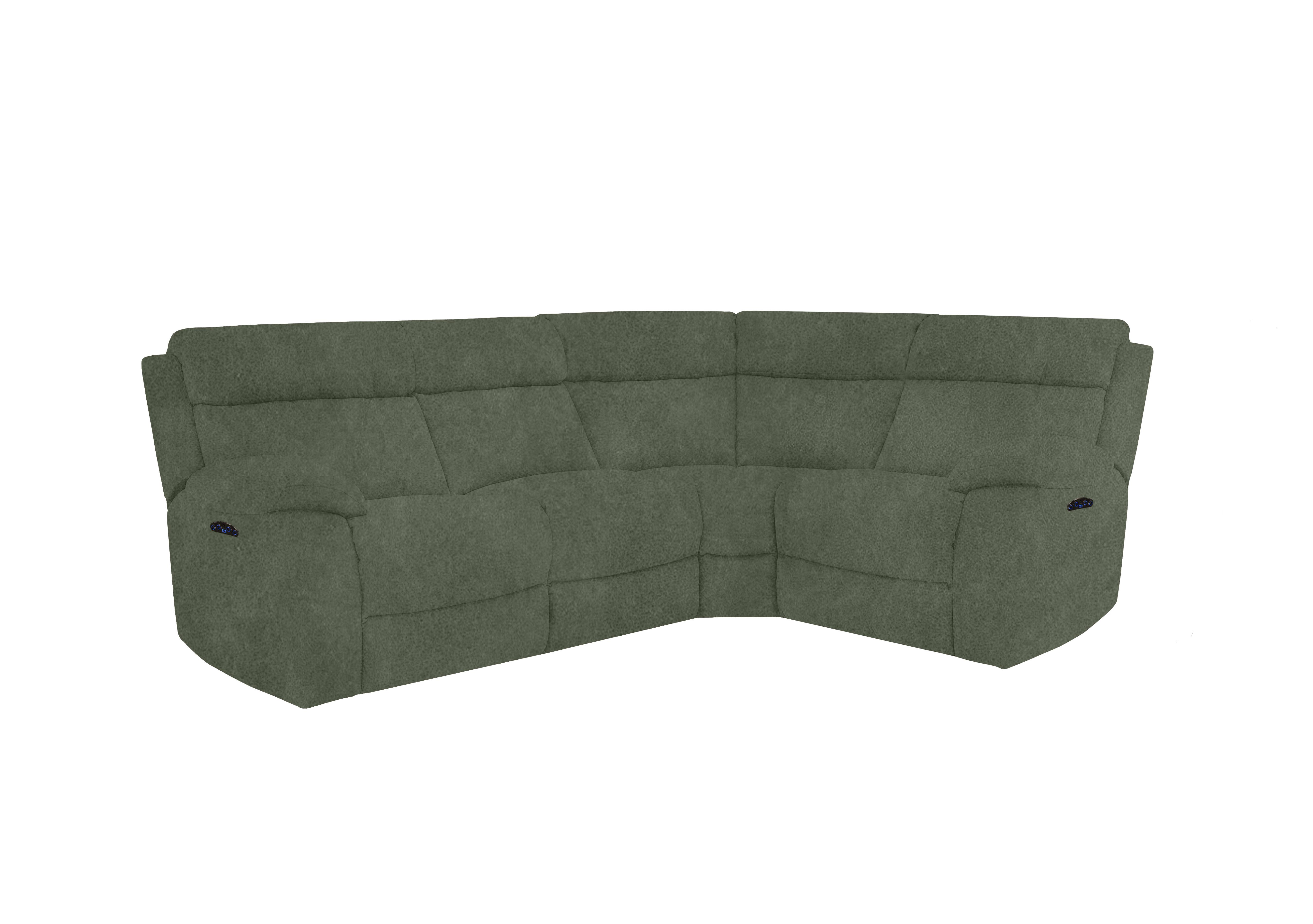 Moreno Small Fabric Power Recliner Corner Sofa with Power Headrests in Bfa-Ori-R12 Olive on Furniture Village