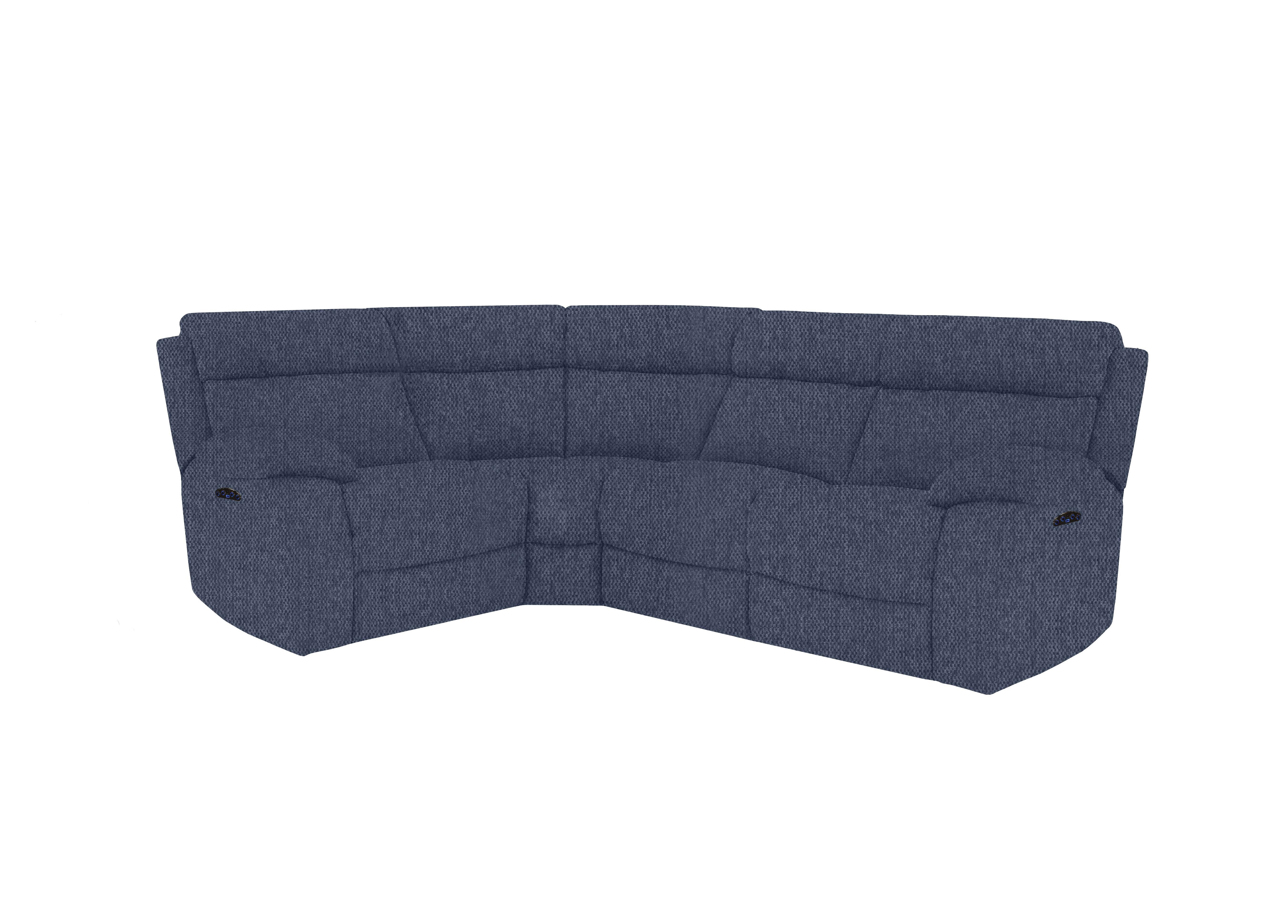 Moreno Small Fabric Power Recliner Corner Sofa with Power Headrests in Fab-Blt-R38 Blue on Furniture Village