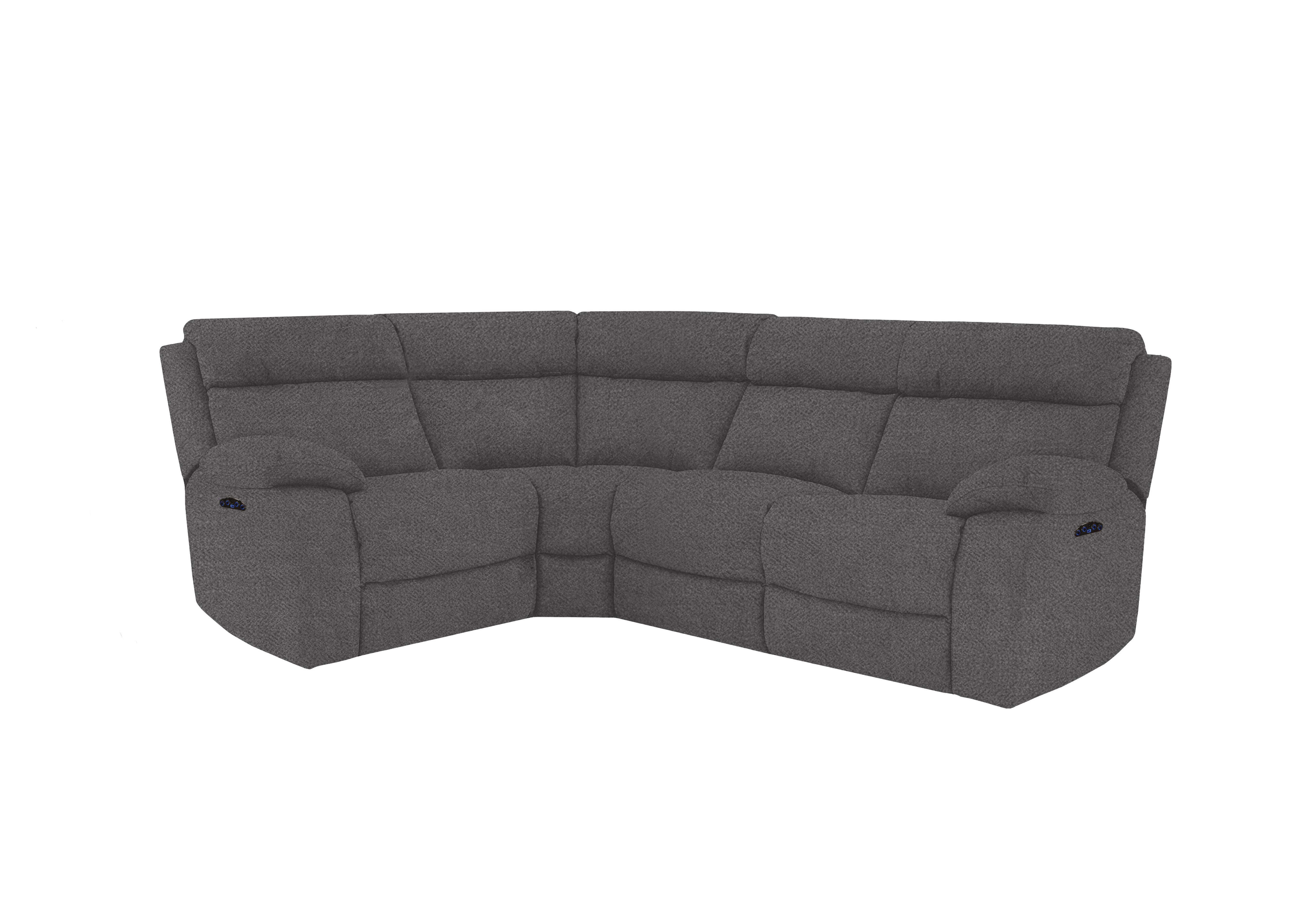 Moreno Small Fabric Power Recliner Corner Sofa with Power Headrests in Fab-Meo-R25 Iron Grey on Furniture Village