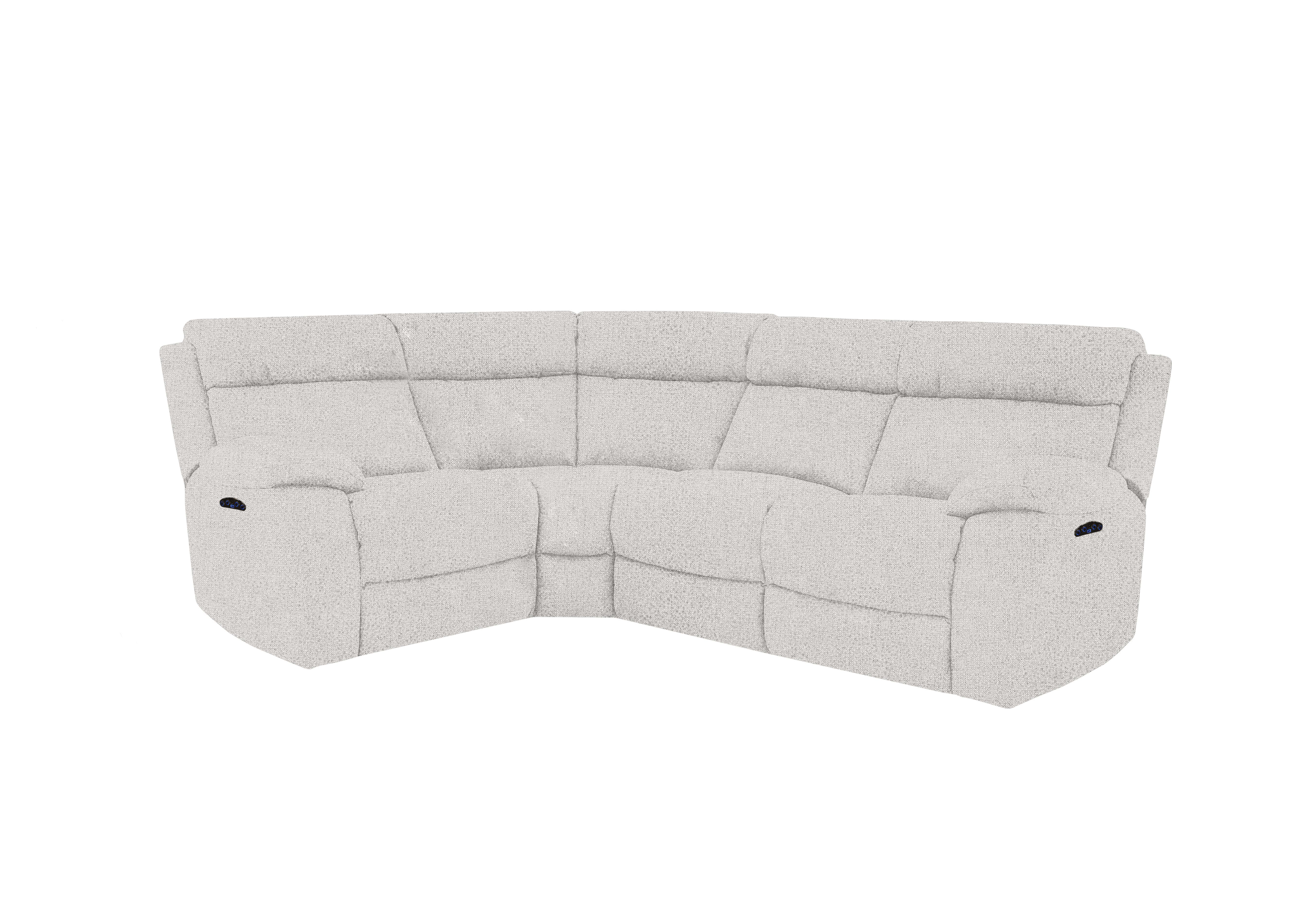 Moreno Small Fabric Power Recliner Corner Sofa with Power Headrests in Fab-Mil-R110 Sand on Furniture Village