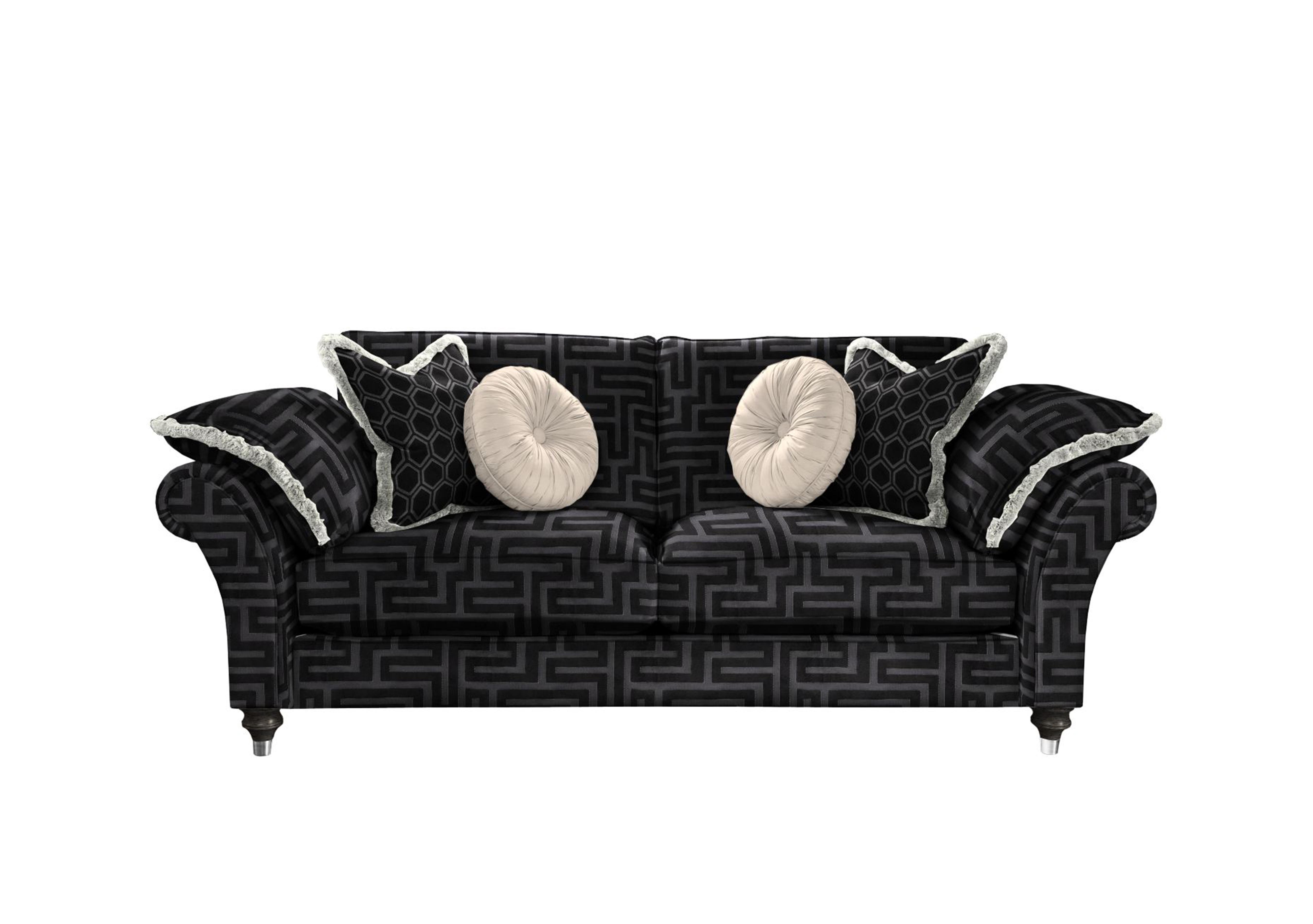 Princeton Ruched Medium 2 Seater Sofa in Apollo Onyx-Onyx Eby/Stl on Furniture Village