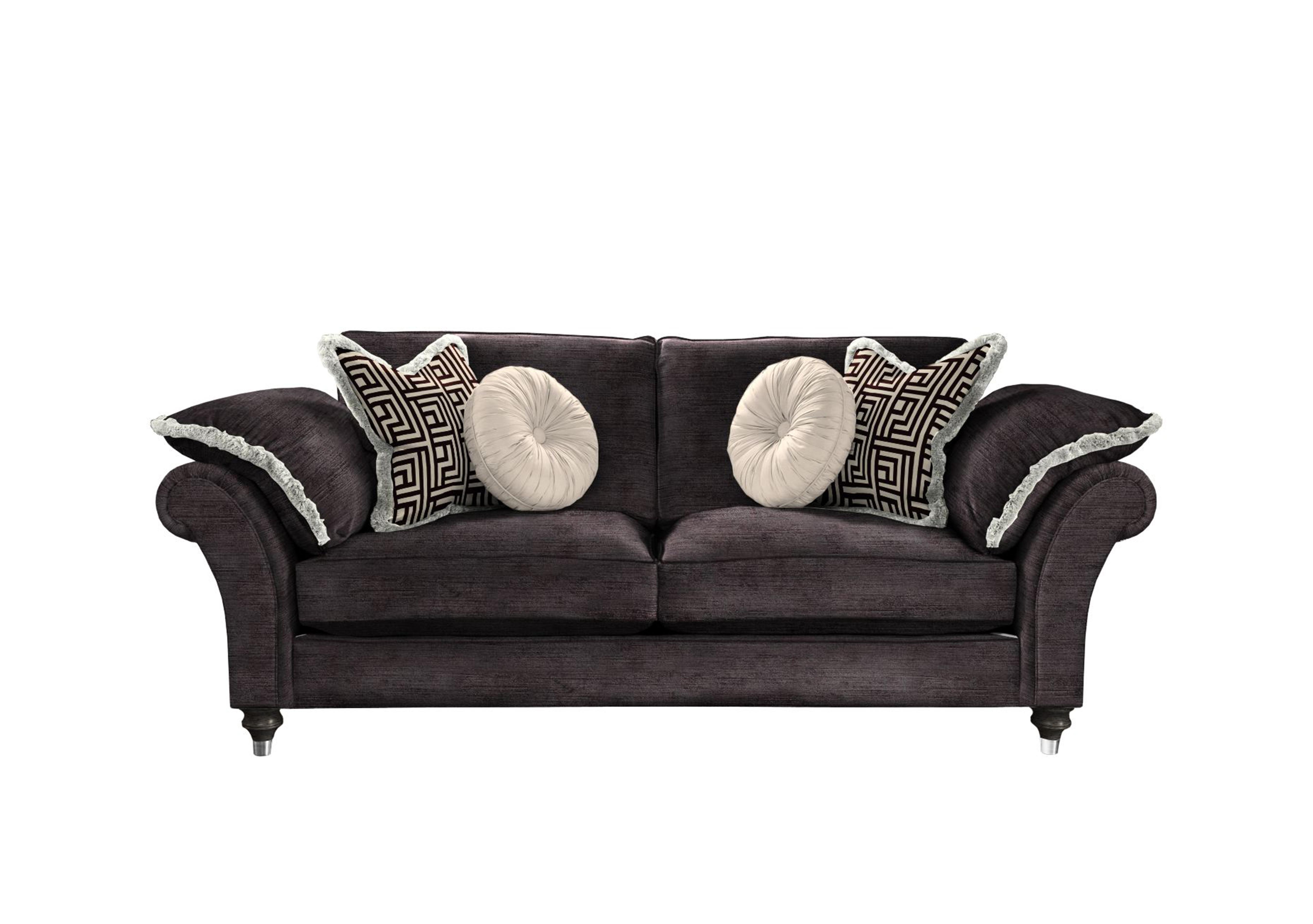 Princeton Ruched Medium 2 Seater Sofa in Monarch Black-Noir Eby/Stl on Furniture Village