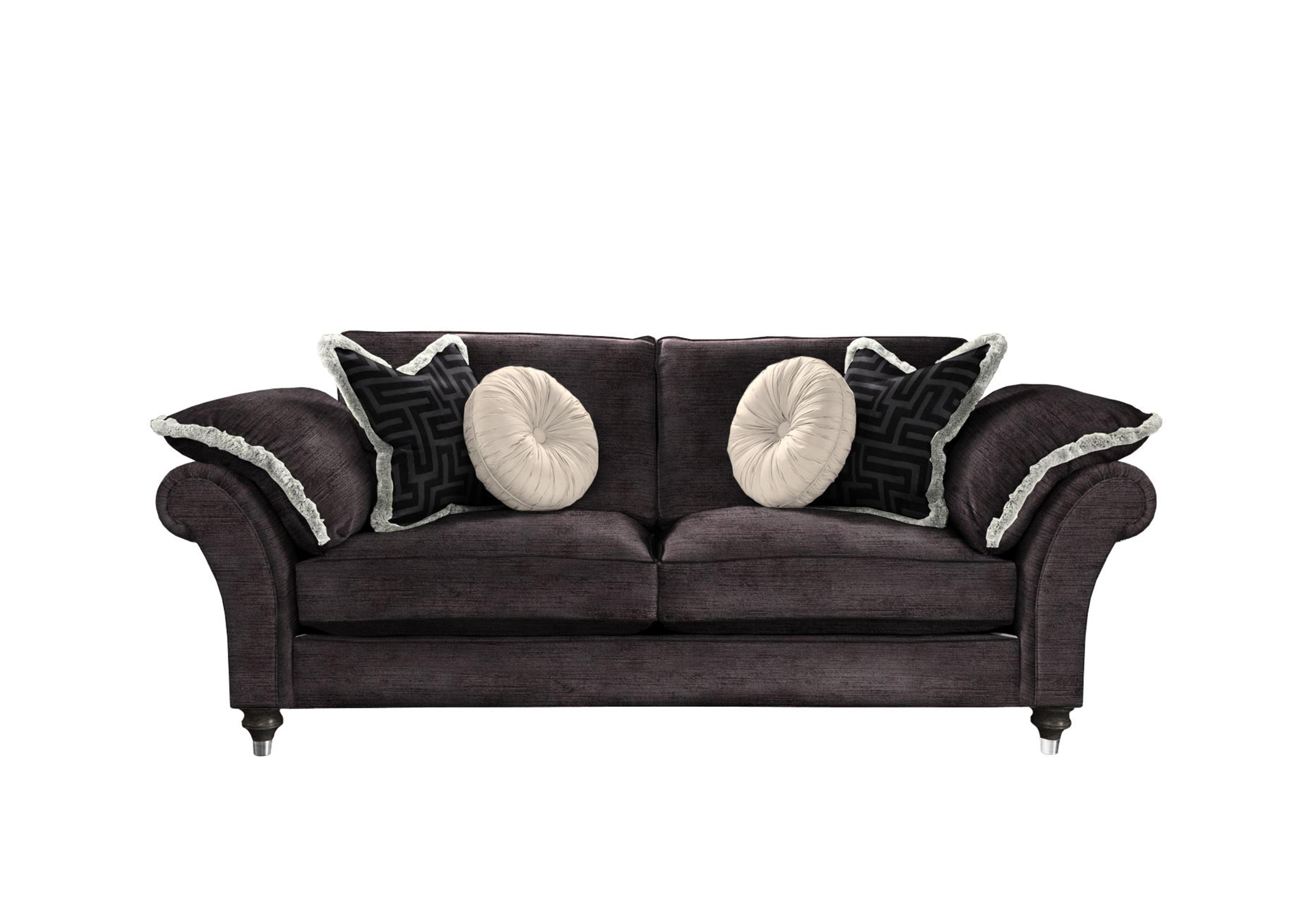 Princeton Ruched Medium 2 Seater Sofa in Monarch Black-Onyx Eby/Stl on Furniture Village
