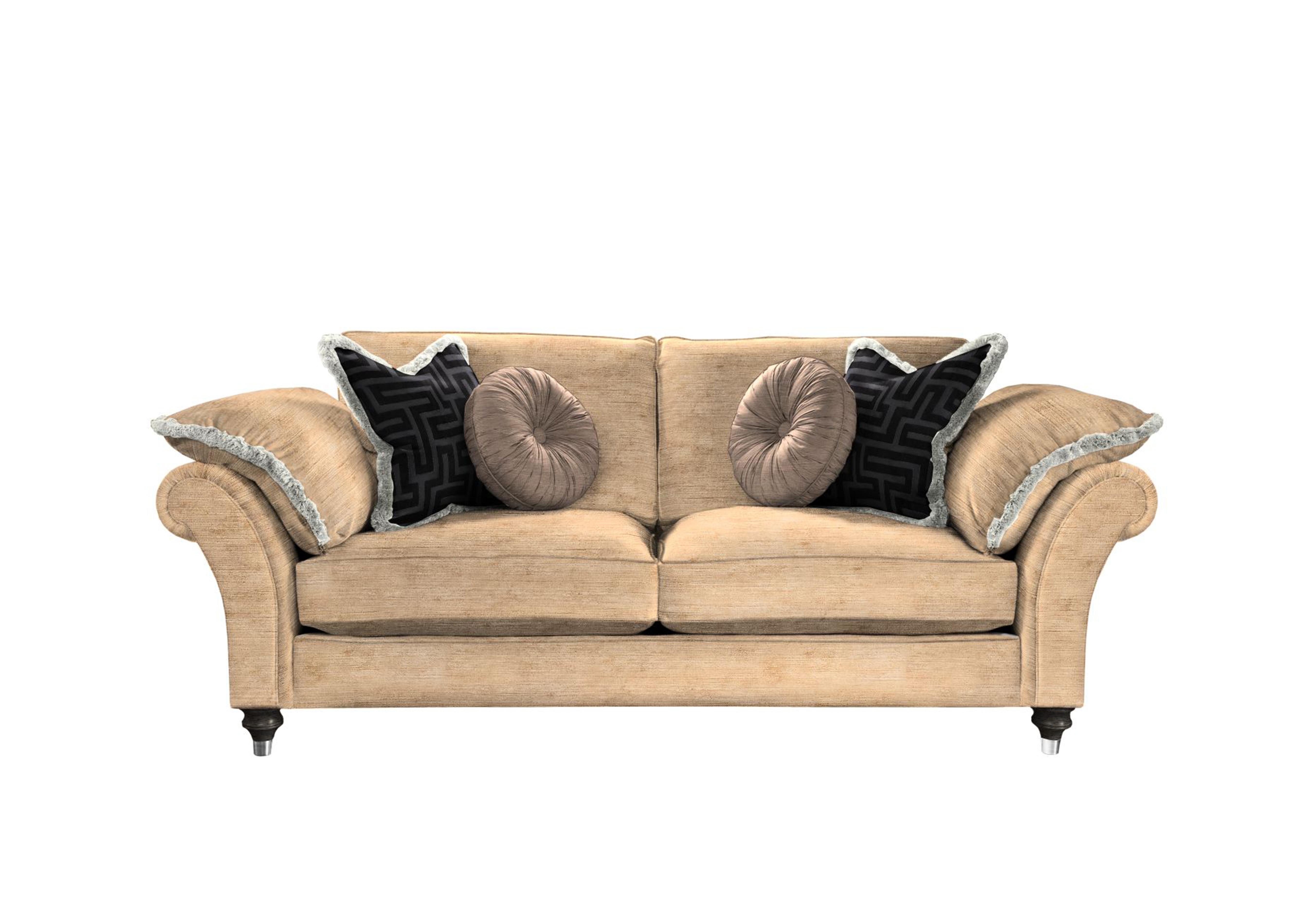 Princeton Ruched Medium 2 Seater Sofa in Monarch Gold Eby/Stl on Furniture Village