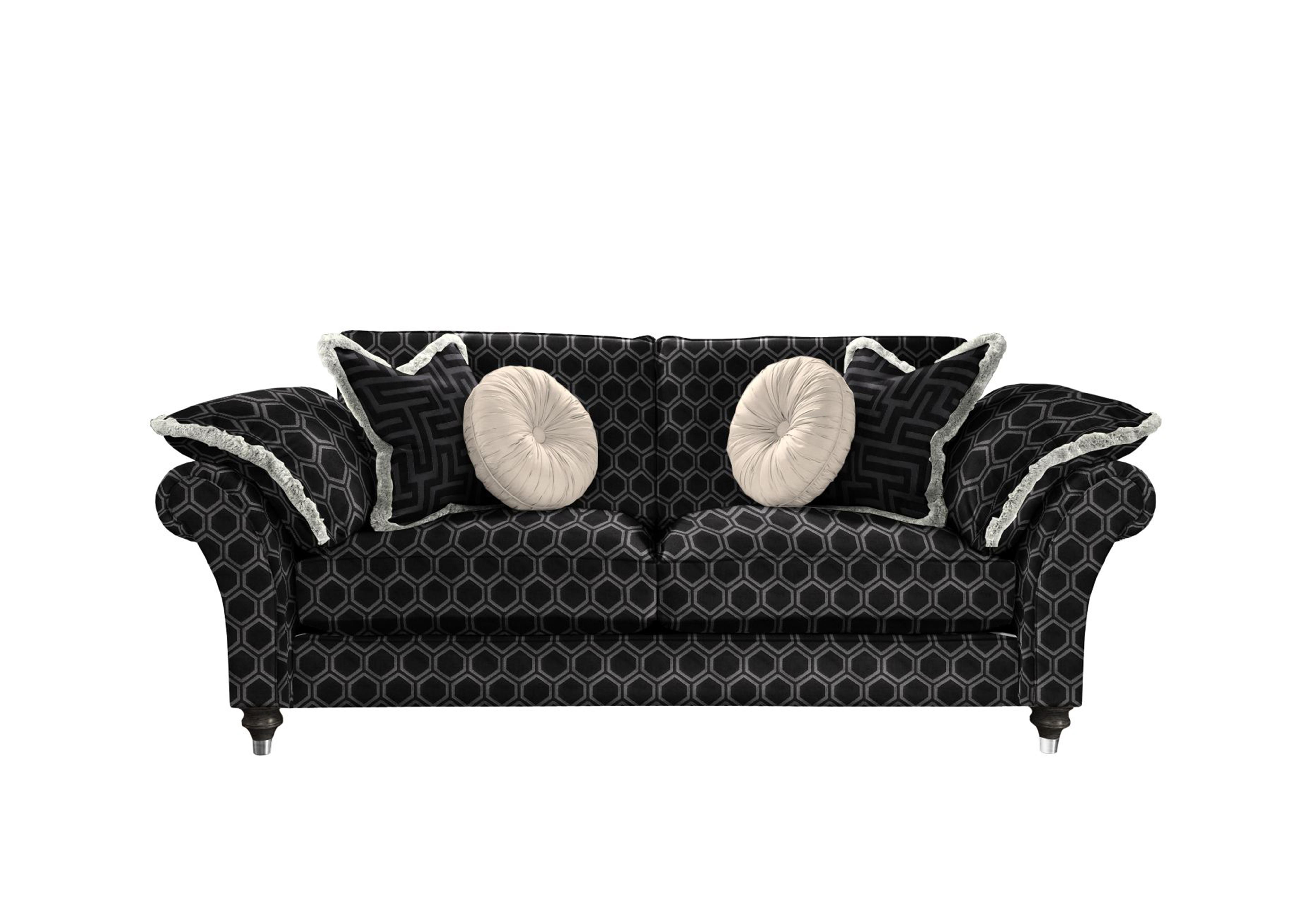 Princeton Ruched Medium 2 Seater Sofa in Ophelia Onyx-Onyx Eby/Stl on Furniture Village