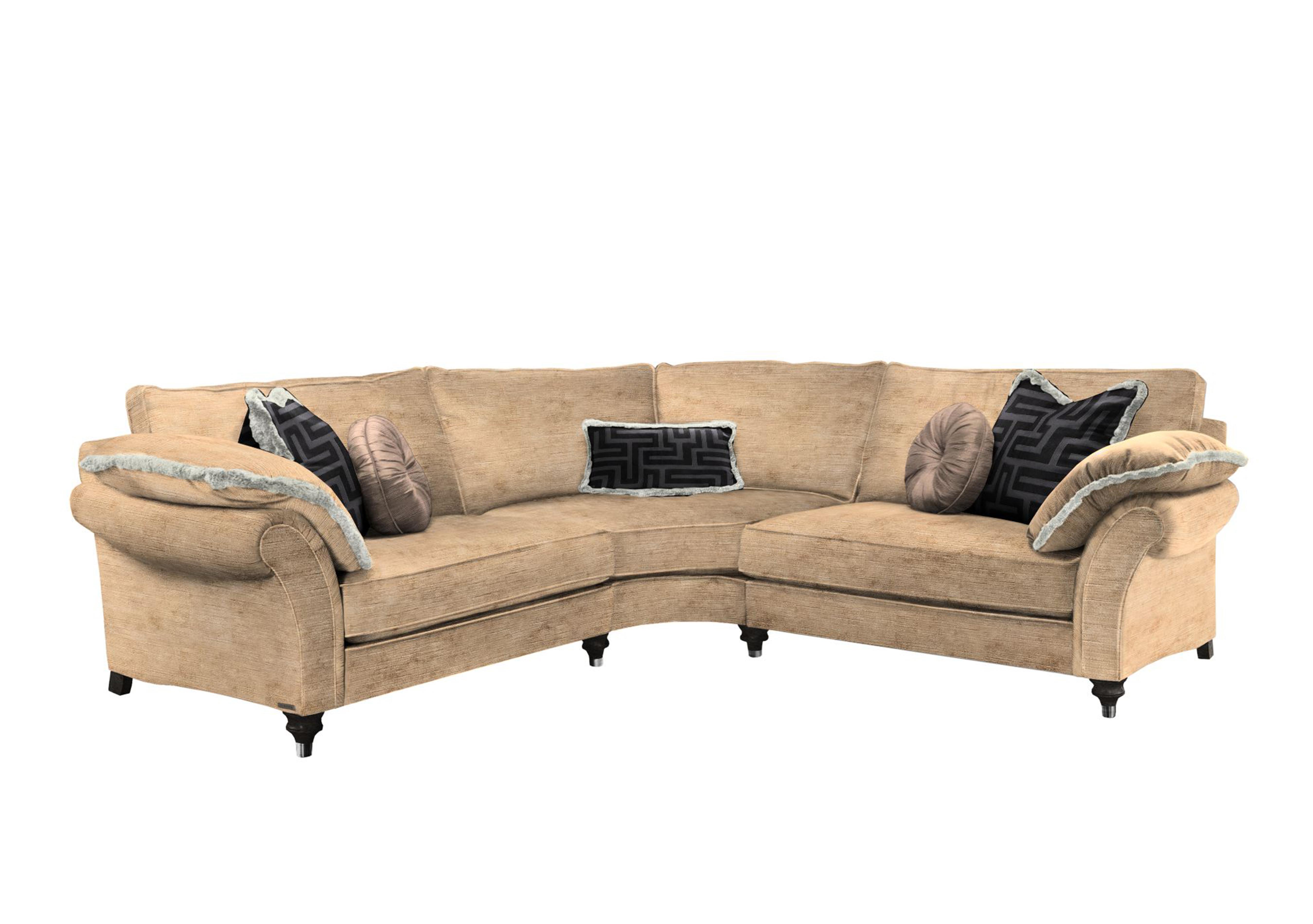 Princeton Ruched Small Corner Sofa in Monarch Gold Eby/Stl on Furniture Village